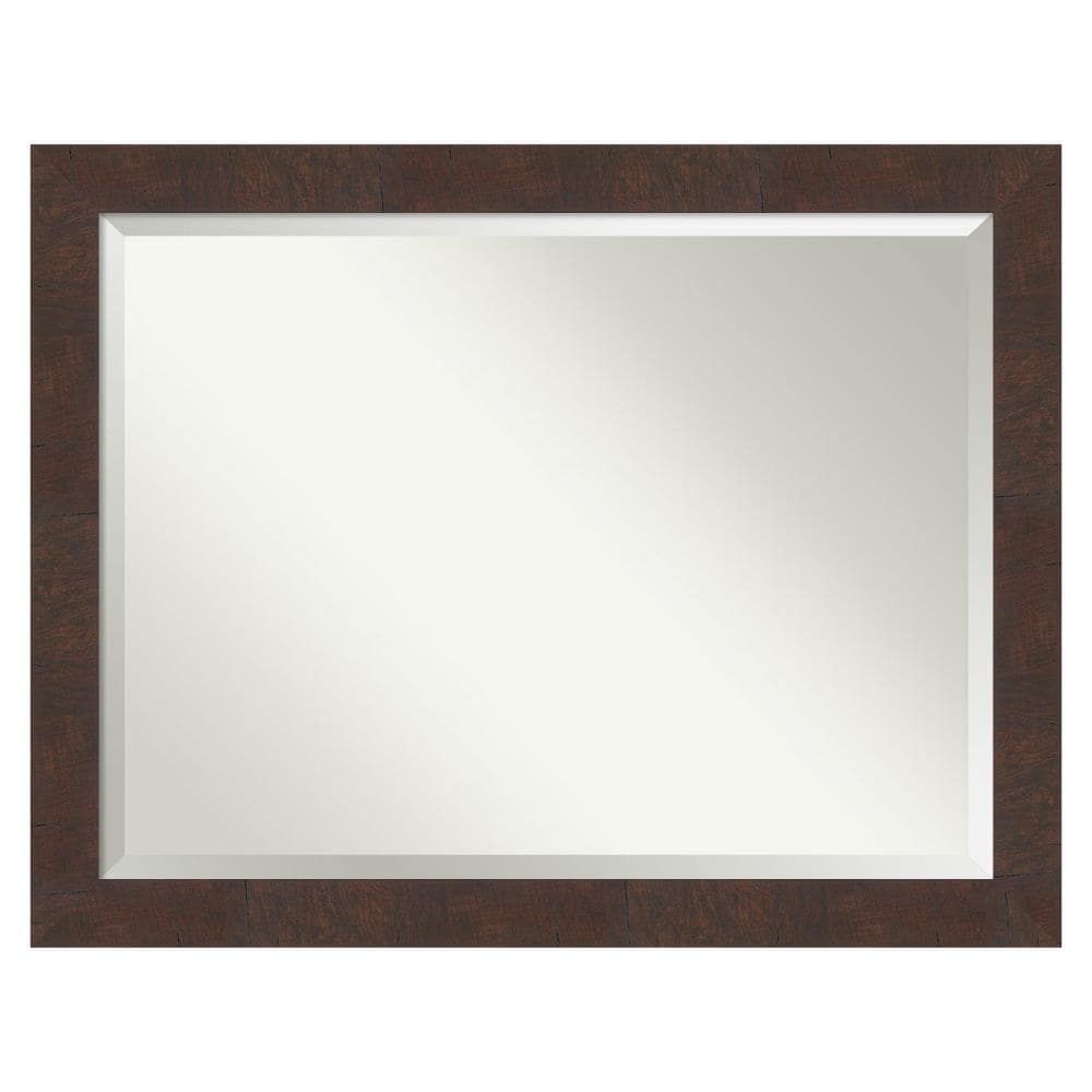 Amanti Art DSW4961002 Wildwood 45.25-in x 35.25-in Framed Rectangle Bathroom Vanity Mirror ( Walnut Brown )