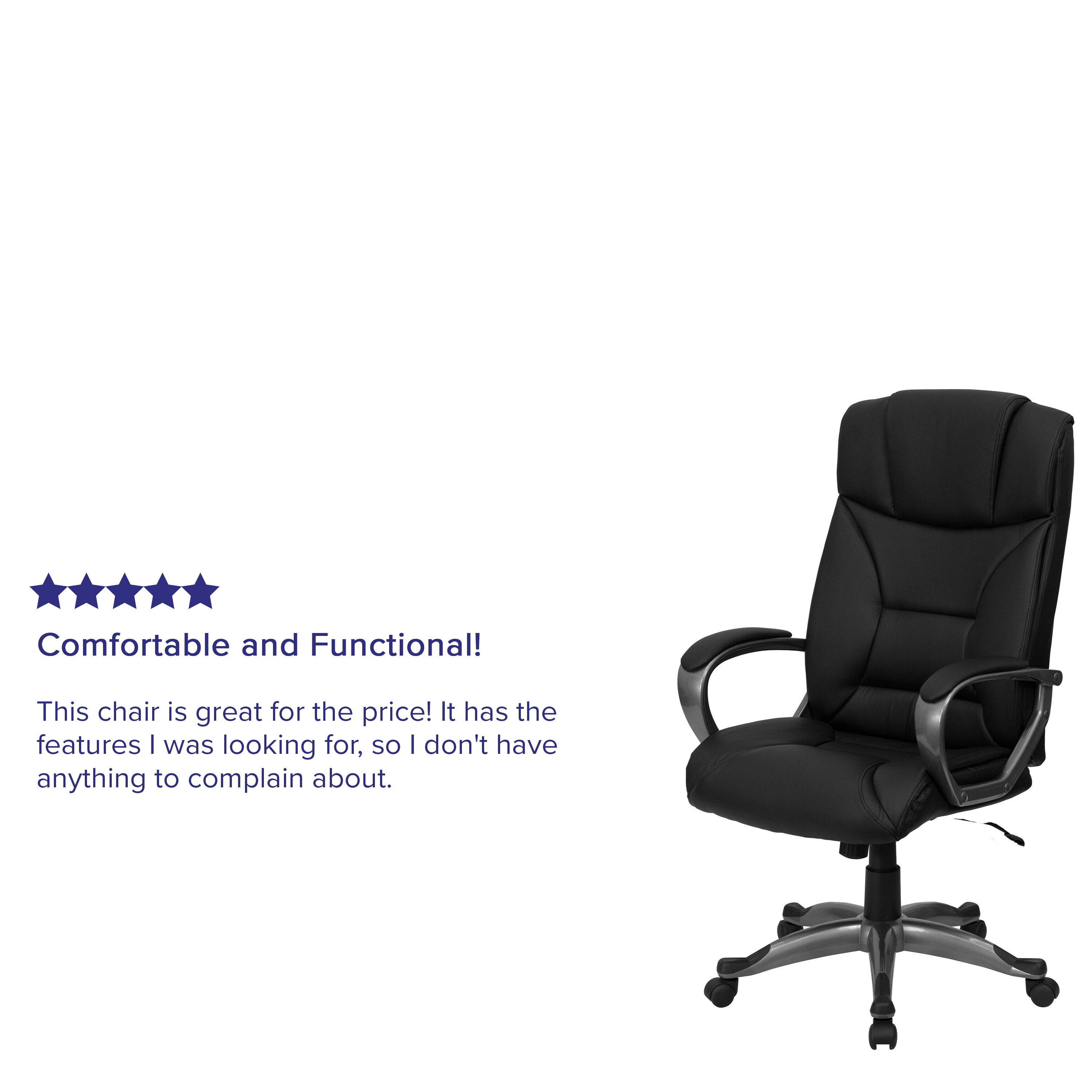 Ergonomic High Back Black LeatherSoft Swivel Executive Chair