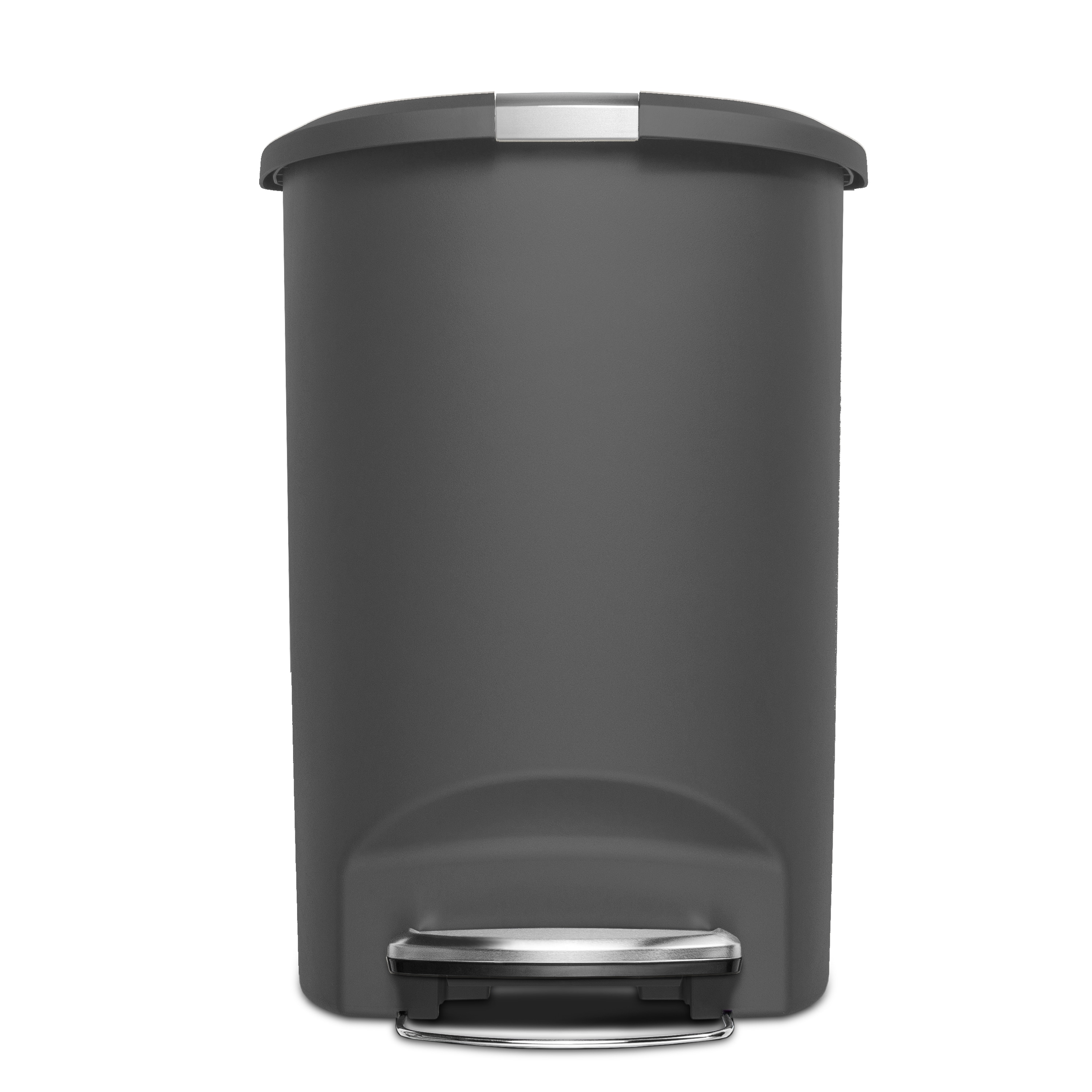 Trash Can 14.5 Gallon Stainless Steel Semi-Round Kitchen Garbage Bin  Covered Lid