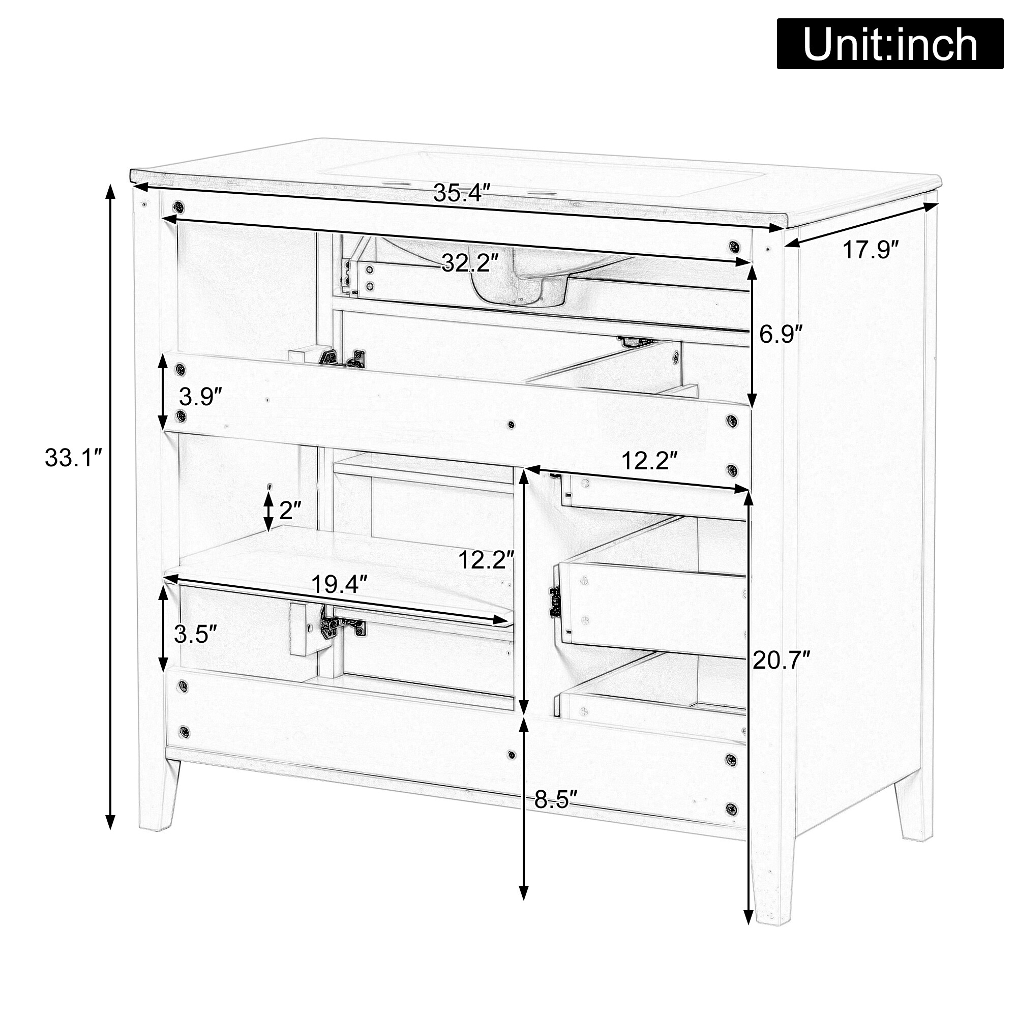 ModernLuxe L3P-N725P350821B Bath-Vanity-Combo - View #5