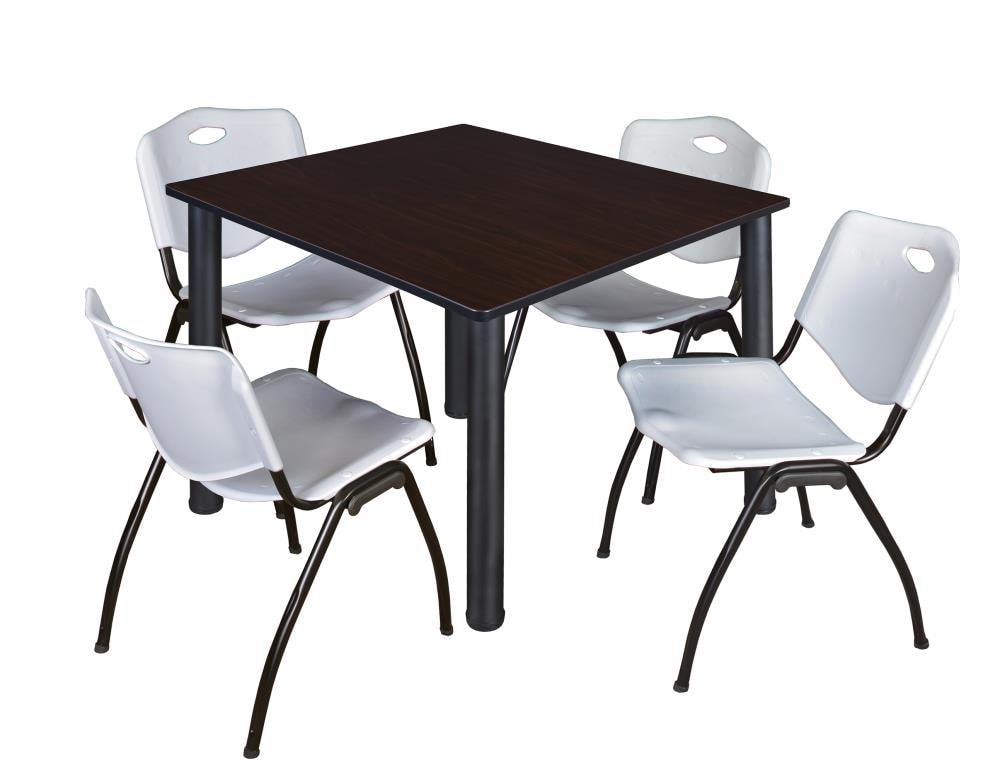 Regency TB4848MWBPBK47GY Breakroom Brown 4-Person Training Table (48-in W x 29-in H)