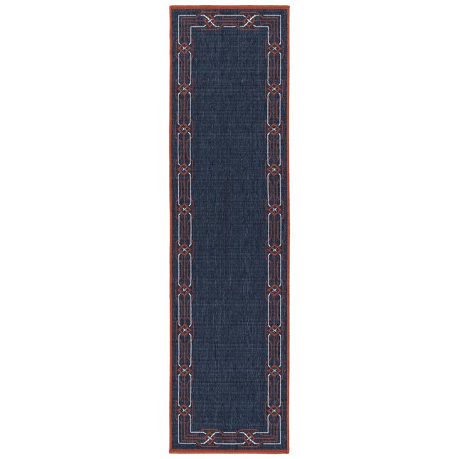 Kaleen Amalie 2 x 8 Navy Indoor/Outdoor Coastal Runner Kaleen Amalie 2 x 8 Navy Indoor/Outdoor Coastal Runner