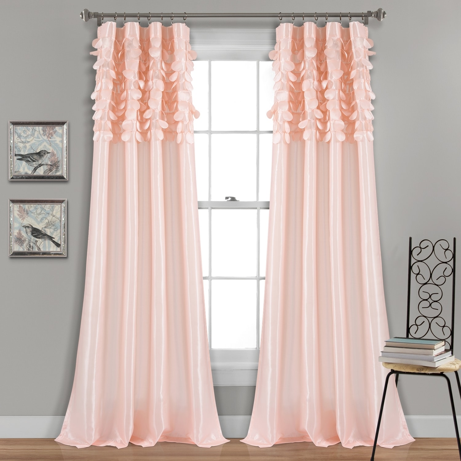 Lush Decor 16T004125 84-Inches Blush Rod pocket Curtain panel pair