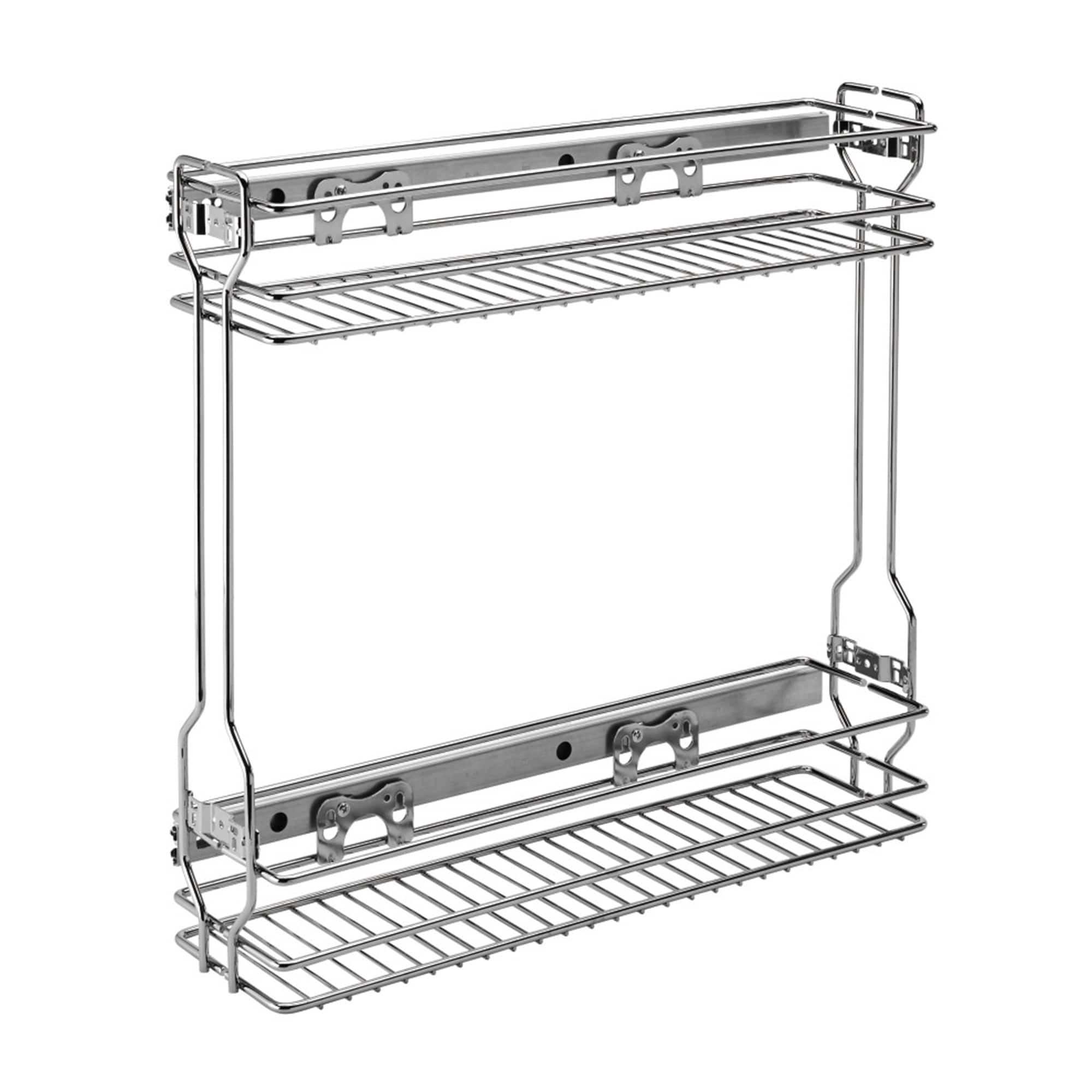 Rev-A-Shelf 322350 5.5-in W x 19.5-in H x 20-in D 2 -Tier Cabinet-mount Silver Stainless steel Pull-out Bakeware organizer