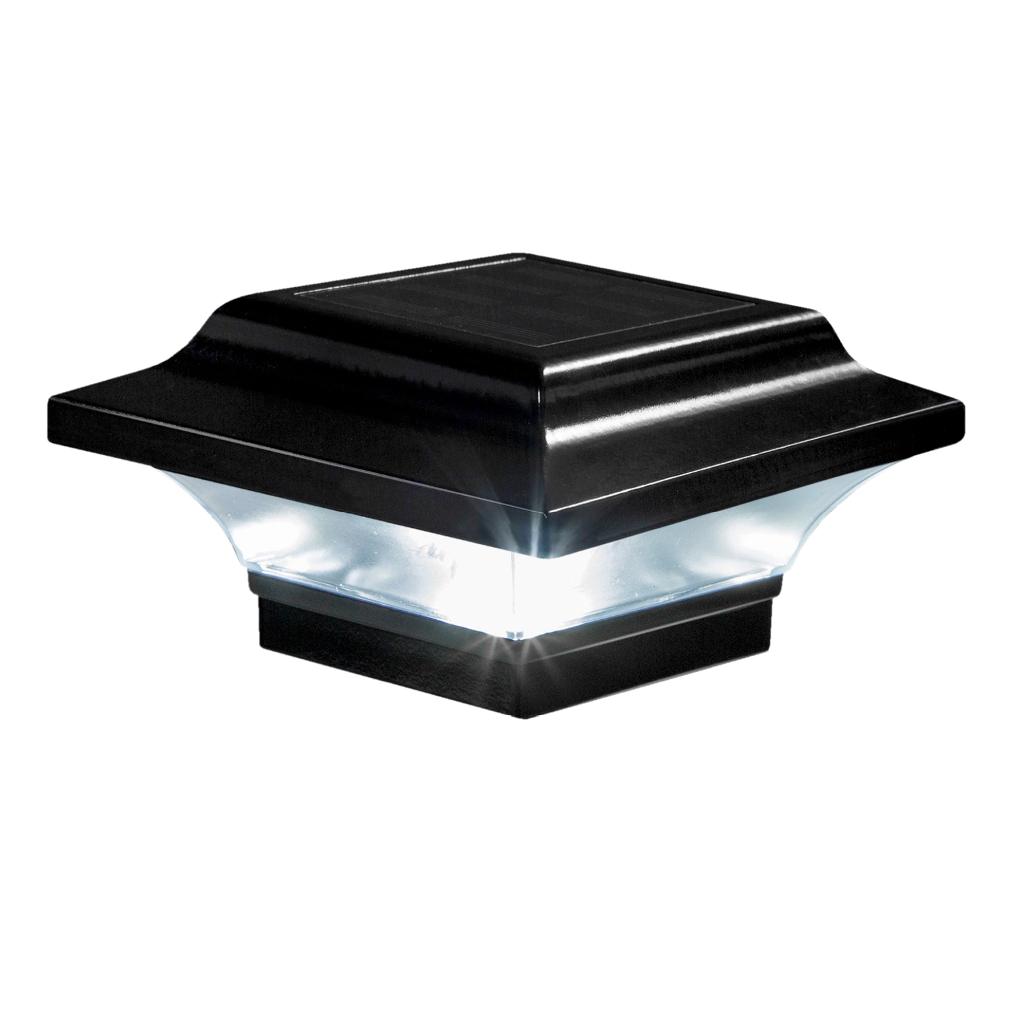 Classy Caps 10-Lumen 1-Watt Black Solar LED Outdoor Post Light (4500 K) in  the Deck Lights department at