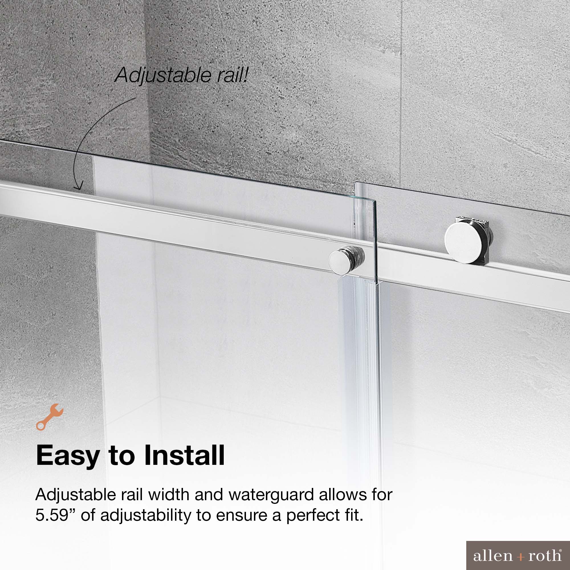 allen + roth Davidson Satin Nickel 55-11/16-in to 60-1/16-in W x 78.75-in H Frameless Sliding Shower Door