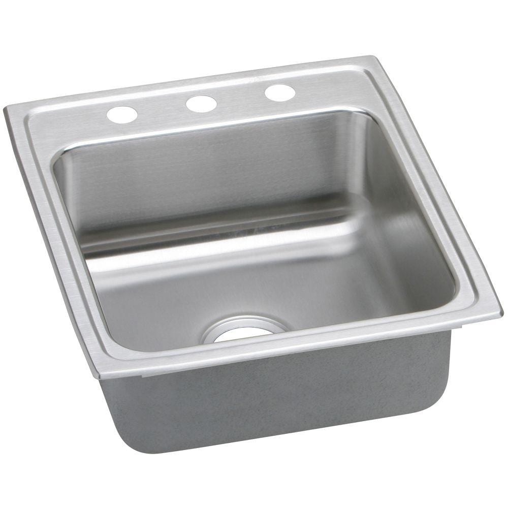 Elkay Gourmet Drop In 19 5 In X 22 In Lustertone Single Bowl 3 Hole