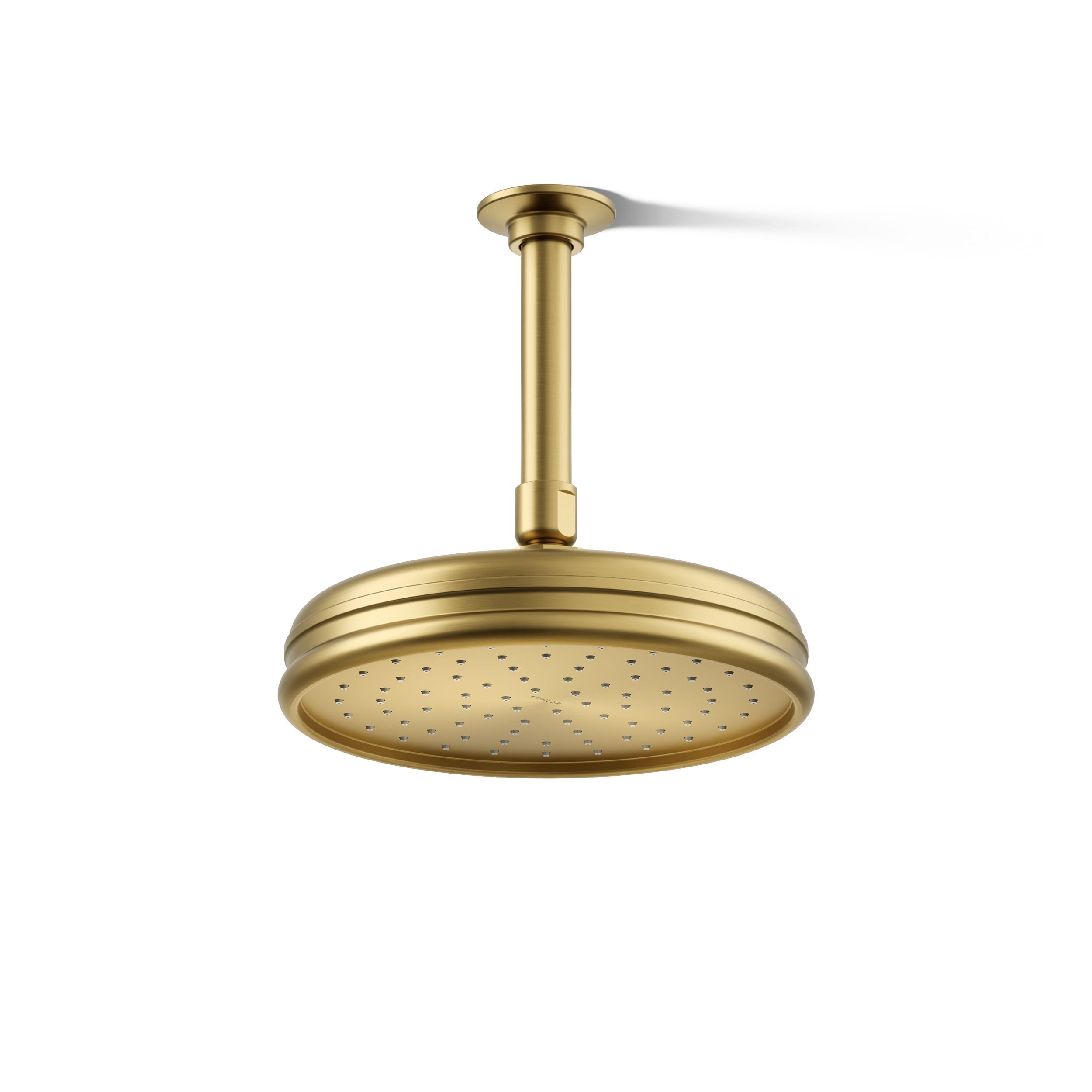 KOHLER 1 -Spray Vibrant Brushed Moderne Brass 8.44-in Round Rain Shower Head 2.5 GPM