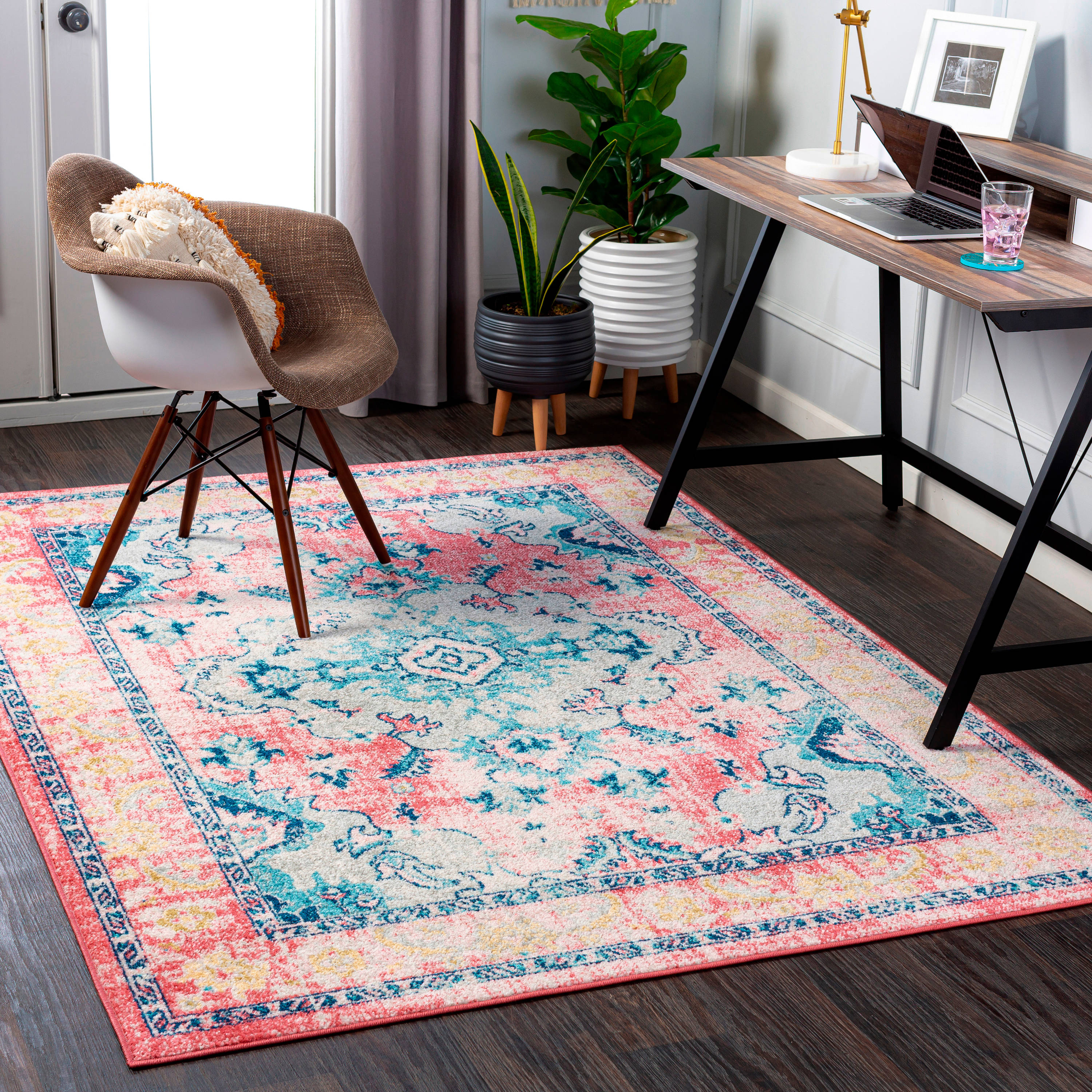 Artistic Weavers HAP1112-5373 Harput 5 X 7 (ft) Pink Indoor Medallion Oriental Area Rug