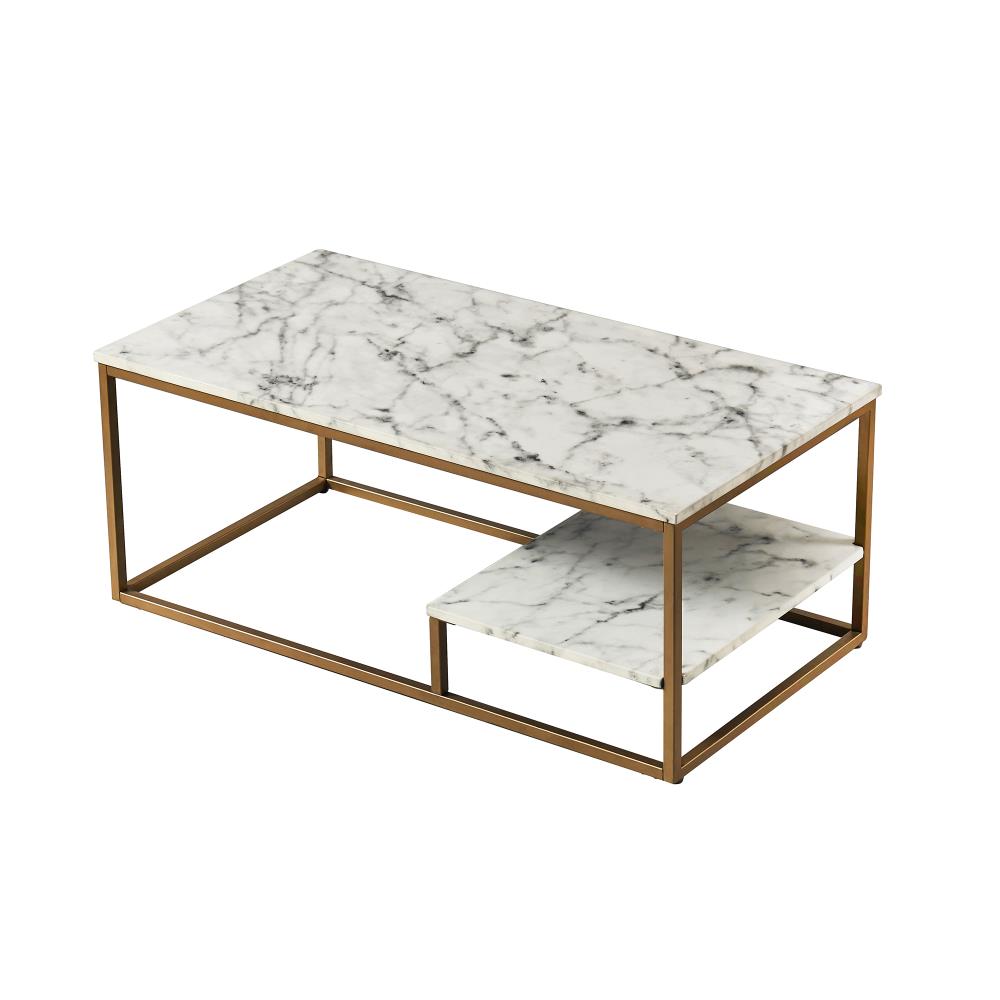 Teamson Home Marmo Faux Marble Casual Coffee Table at Lowes.com