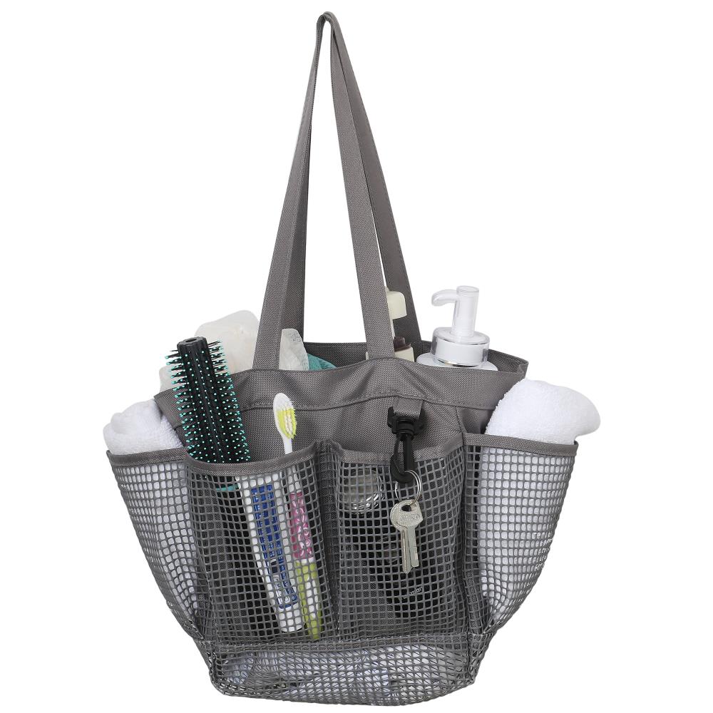 ULG Large Mesh Shower Caddy with Waterproof Bag and Slippers Pocket