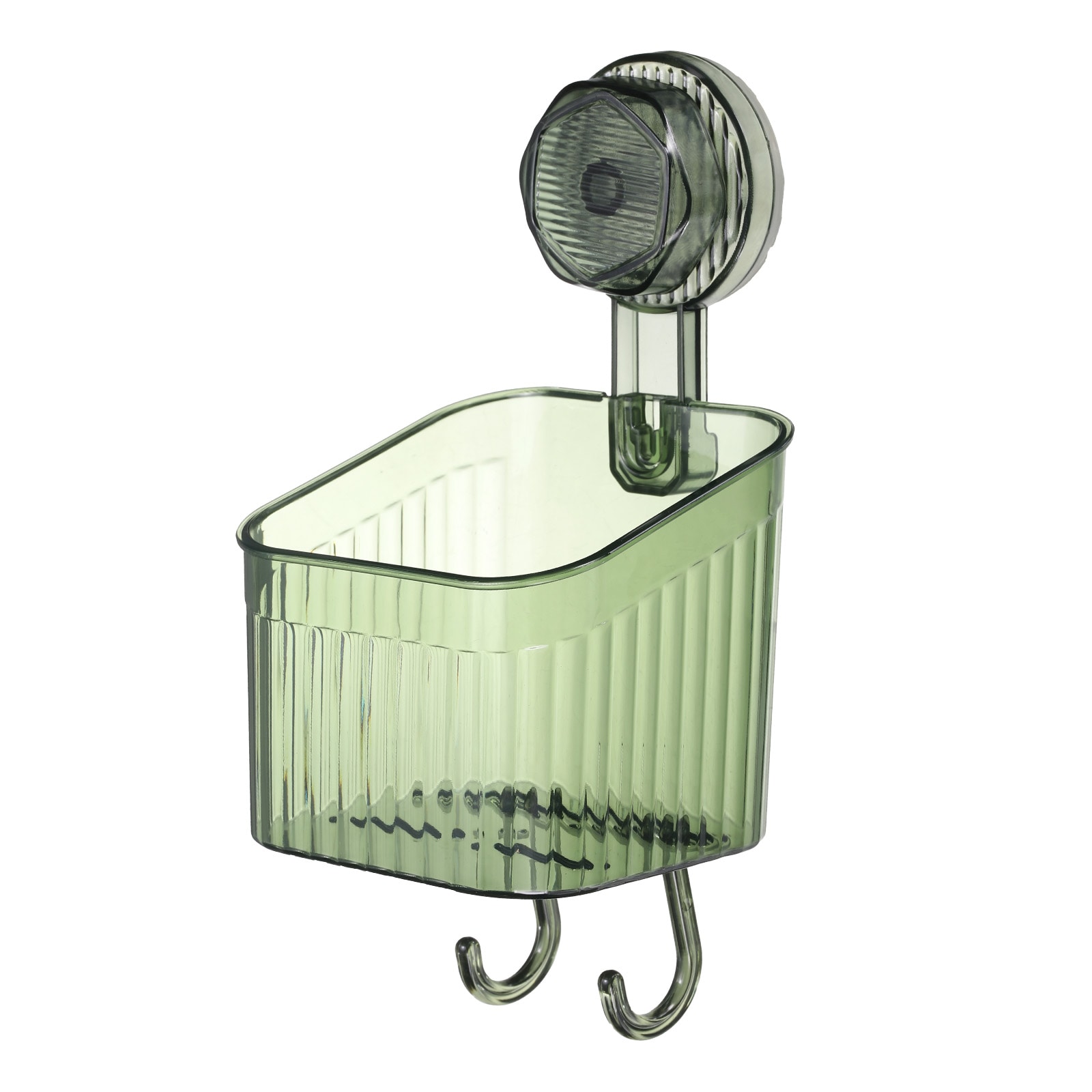 Unique Bargains 1pcs Suction Cup Shower Caddy with Hooks 3.7inch Suction Cup Shower Organizer Shelf Wall Mount Dispenser Rack Storage Shelf for Bathroom Kitchen Green
