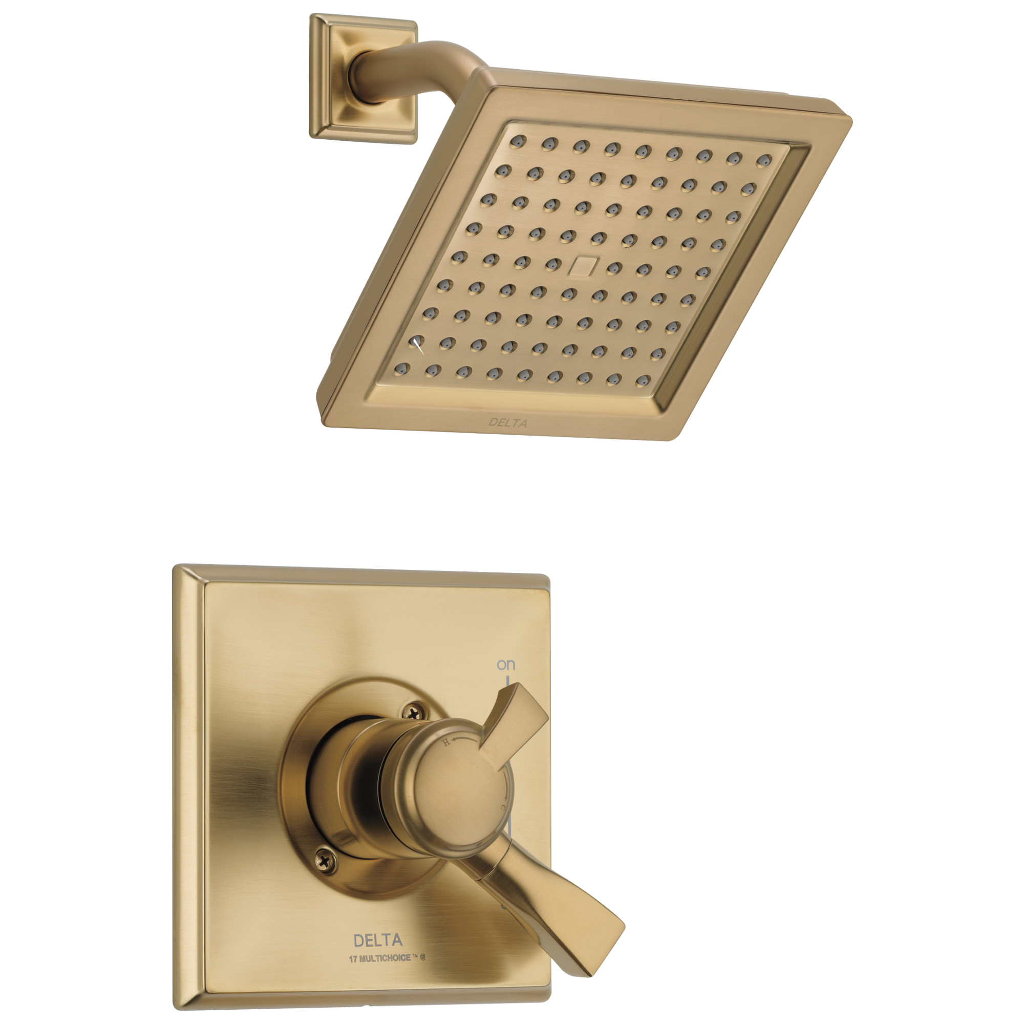 Delta T17251-CZ Dryden Champagne Bronze 2-handle Single function 6.5625-Inches Square Shower Faucet