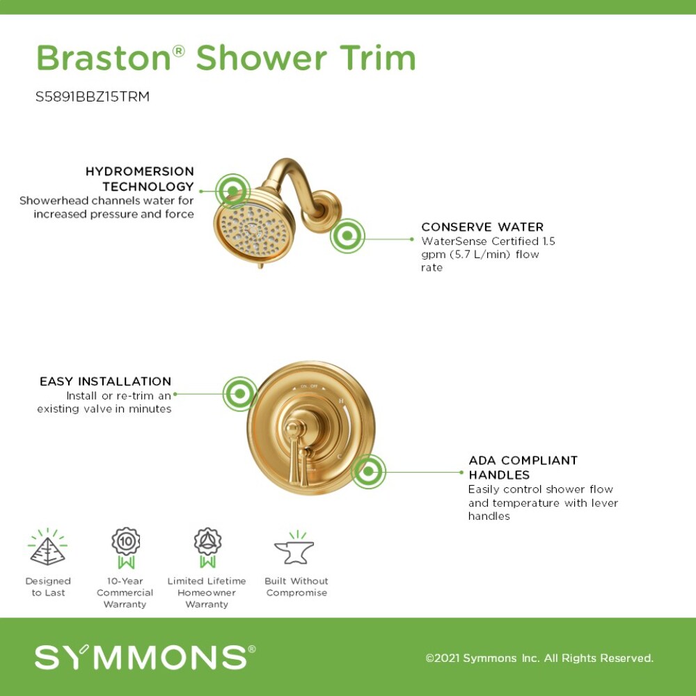 Symmons S5891BBZ15TRM Tub-Shower-Faucets - View #3