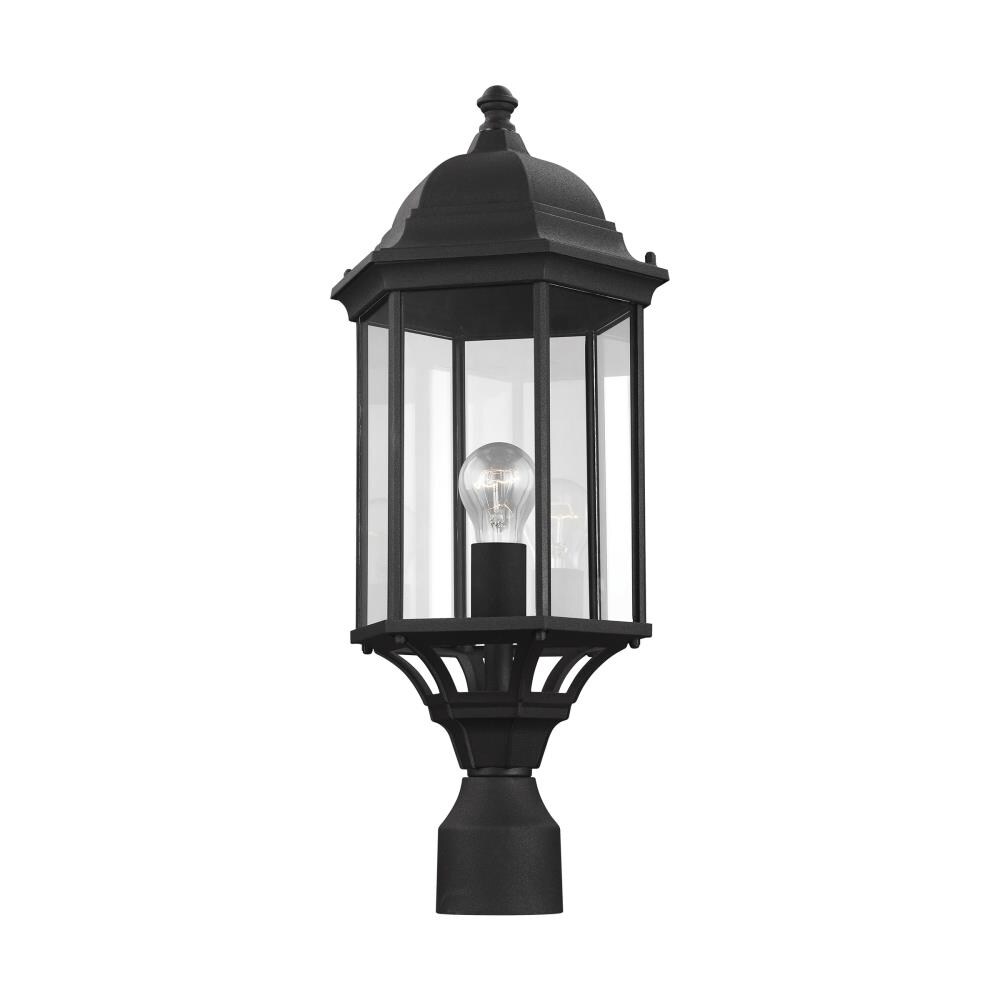Generation Lighting 8238701-12 Sevier 22.1250-in H Black Hardwired Incandescent Post light