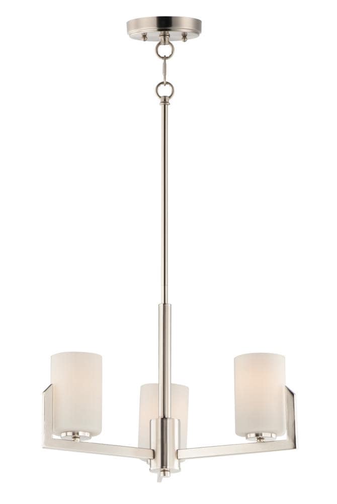 Maxim Lighting 21285SWSN Dart 3 -Light Satin Nickel Transitional For Use in Bedrooms, Dining Rooms, Foyers, Kitchens, Living Rooms Chandelier
