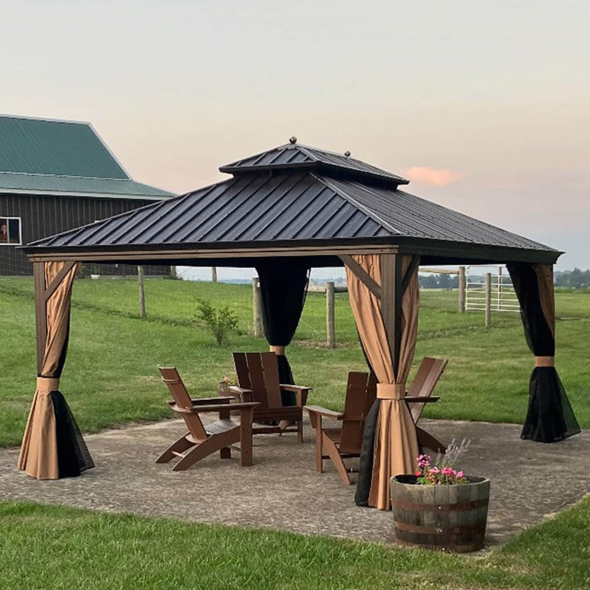 PURPLE LEAF LSMHS1214DB Wood-Resin-Gazebos - View #3