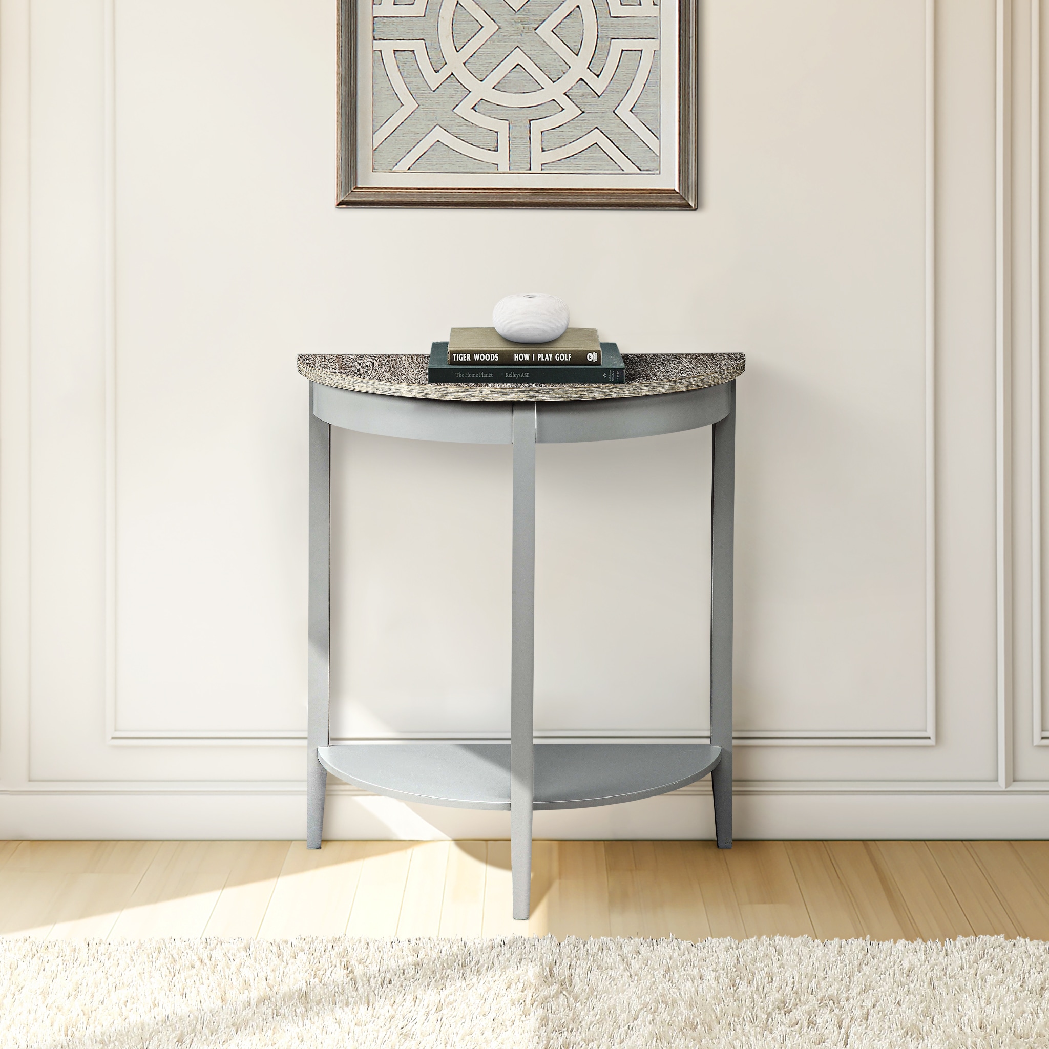 Justino Natural Oak and Gray Finish Console Table