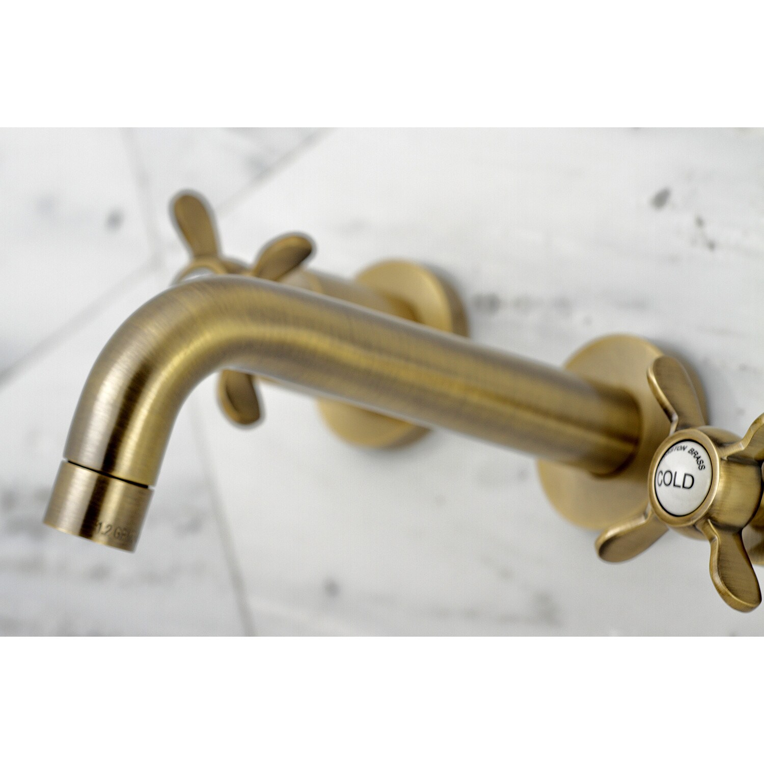 Kingston Brass English Country Antique Brass Wall-mount 2-handle