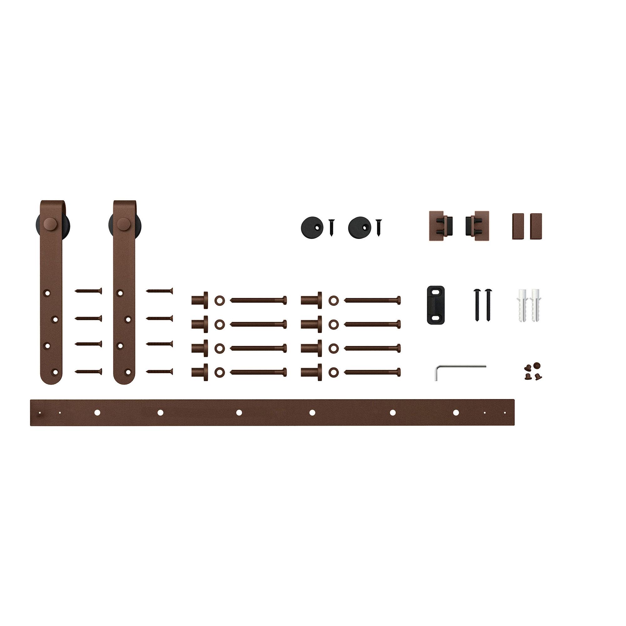 Architectural Products by Outwater 3P5.7.00054 60-in Oil-rubbed Oil Rubbed Bronze Indoor Top mount Single Barn door hardware kit