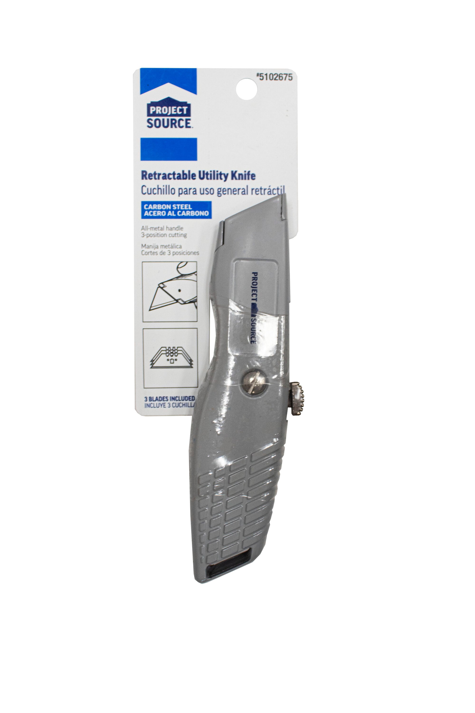 Project Source 18mm 3-blade Retractable Utility Knife With On Tool 