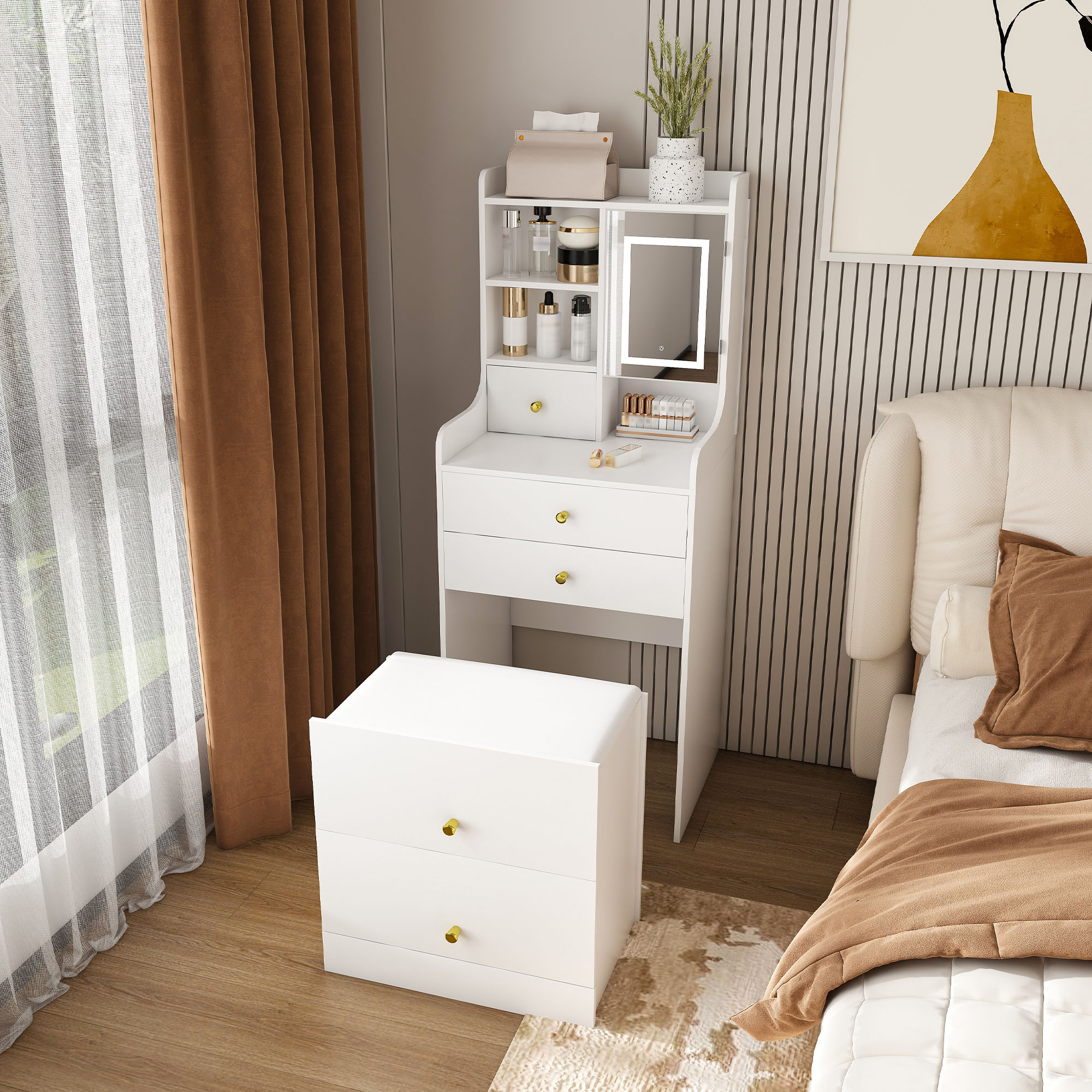 SINOFURN SYB260024BK Bedroom-Vanities - View #3