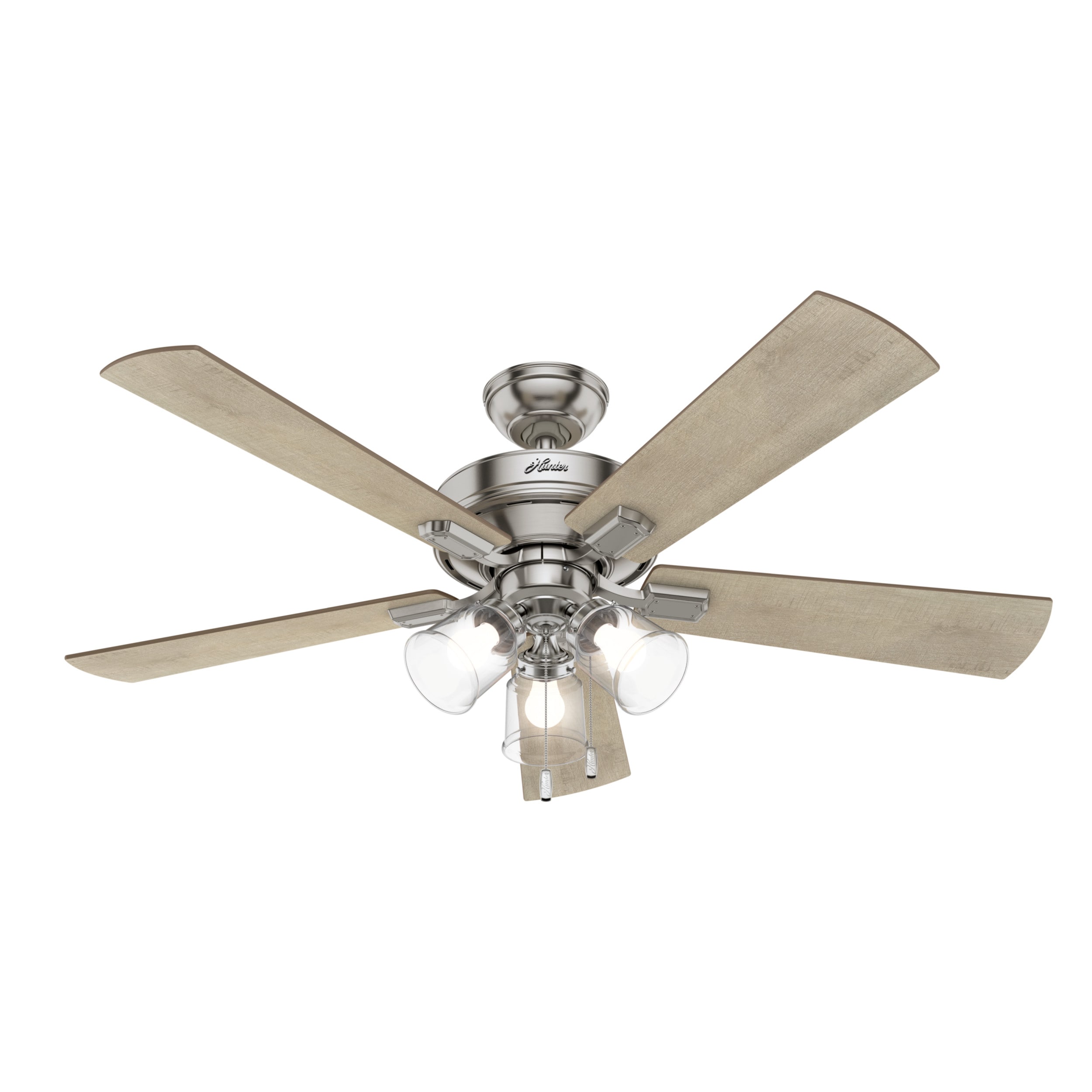 52'' Brushed Nickel Ceiling Fan with LED Lights