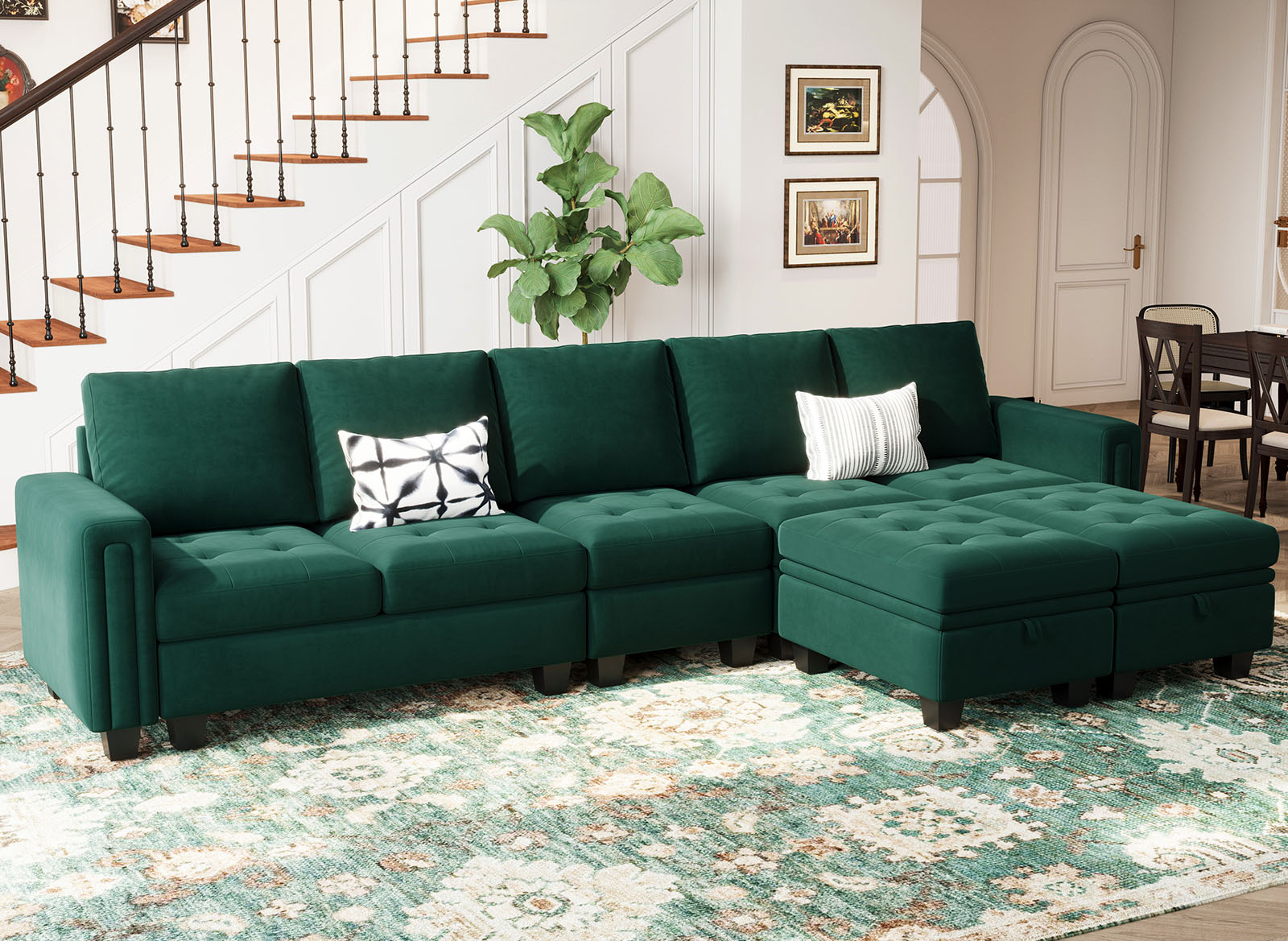 Belffin BF067-A2BC2E-GREEN futons - View #4