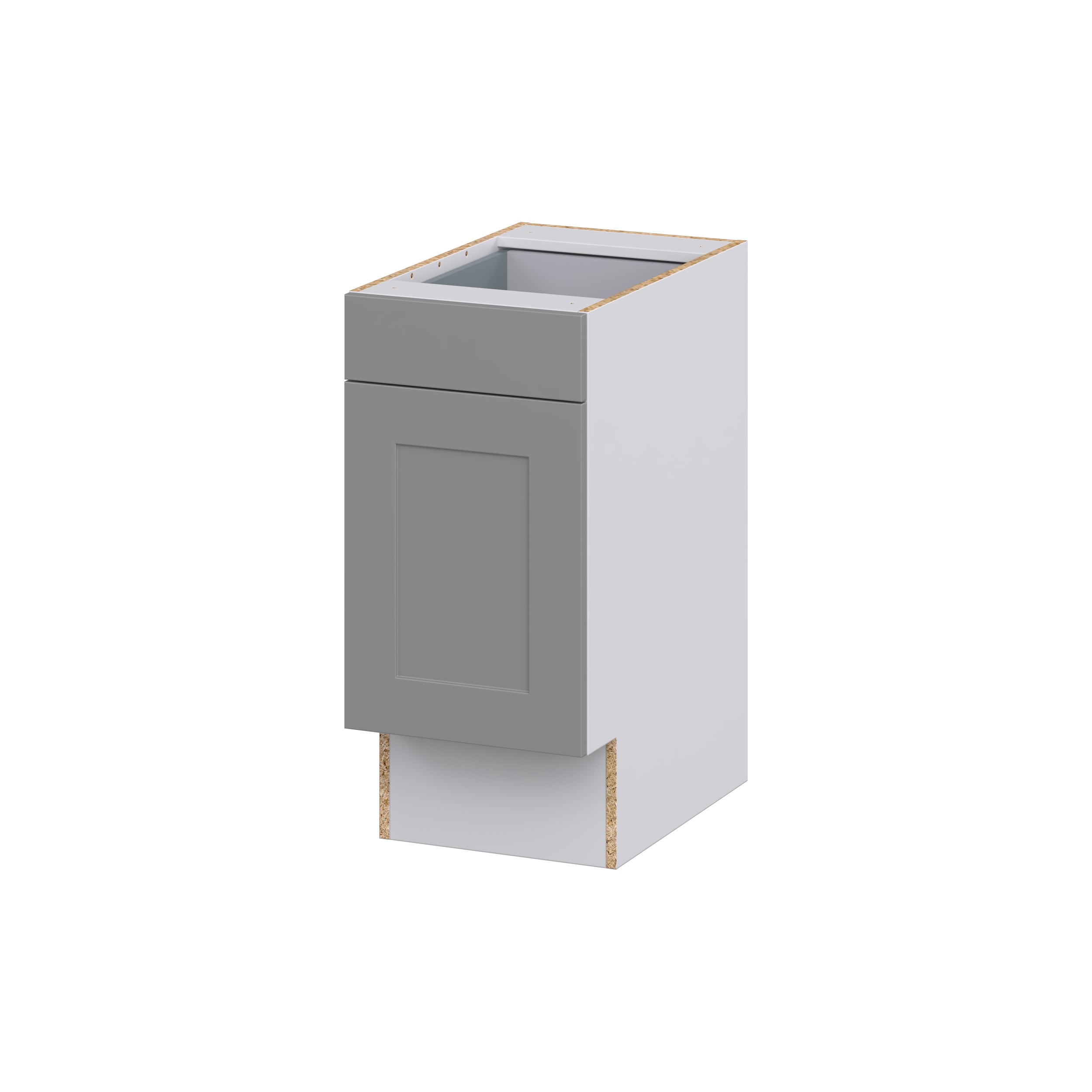 Hugo&Borg Beaumont 15-in W x 34.5-in H x 21-in D Slate Gray 1-Drawer Base Fully Assembled Cabinet (Recessed Panel Shaker Style)