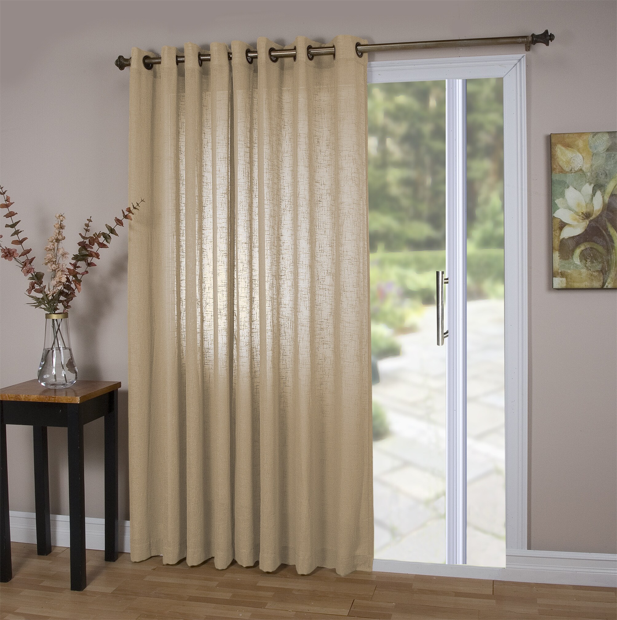 Ricardo Trading 06500-79-484-02 84-Inches Natural Sheer Grommet Single curtain panel