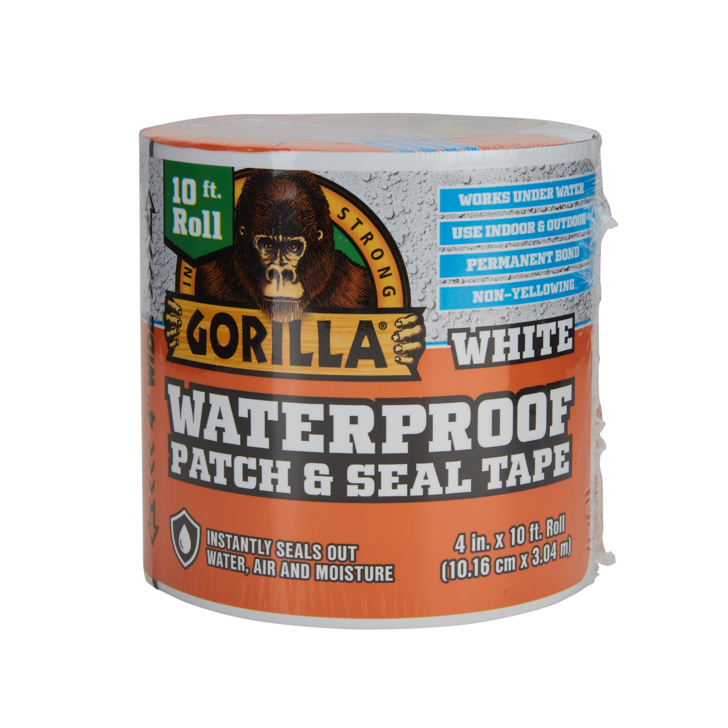  Gorilla Waterproof Patch & Seal Tape 4 x 10' White, (Pack of  1) : Industrial & Scientific