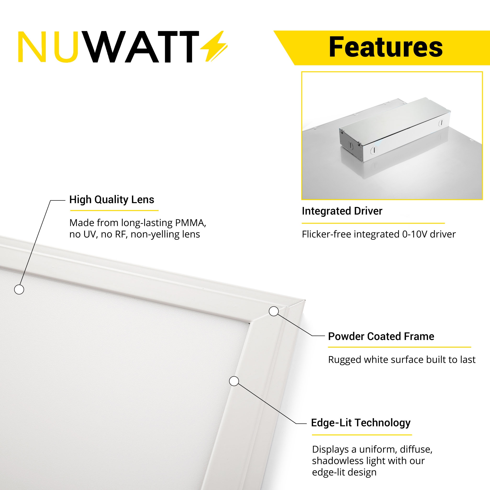 NUWATT 4-ft X 1-ft Warm White 4600-Lumen LED Troffer (4-Pack) At Lowes.com