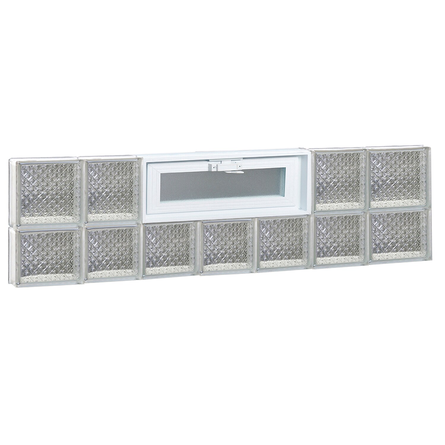 REDI2SET V4614DP Diamond Glass 44-1/4-in x 13-1/2-in Frameless Replacement Vented Glass Block Window