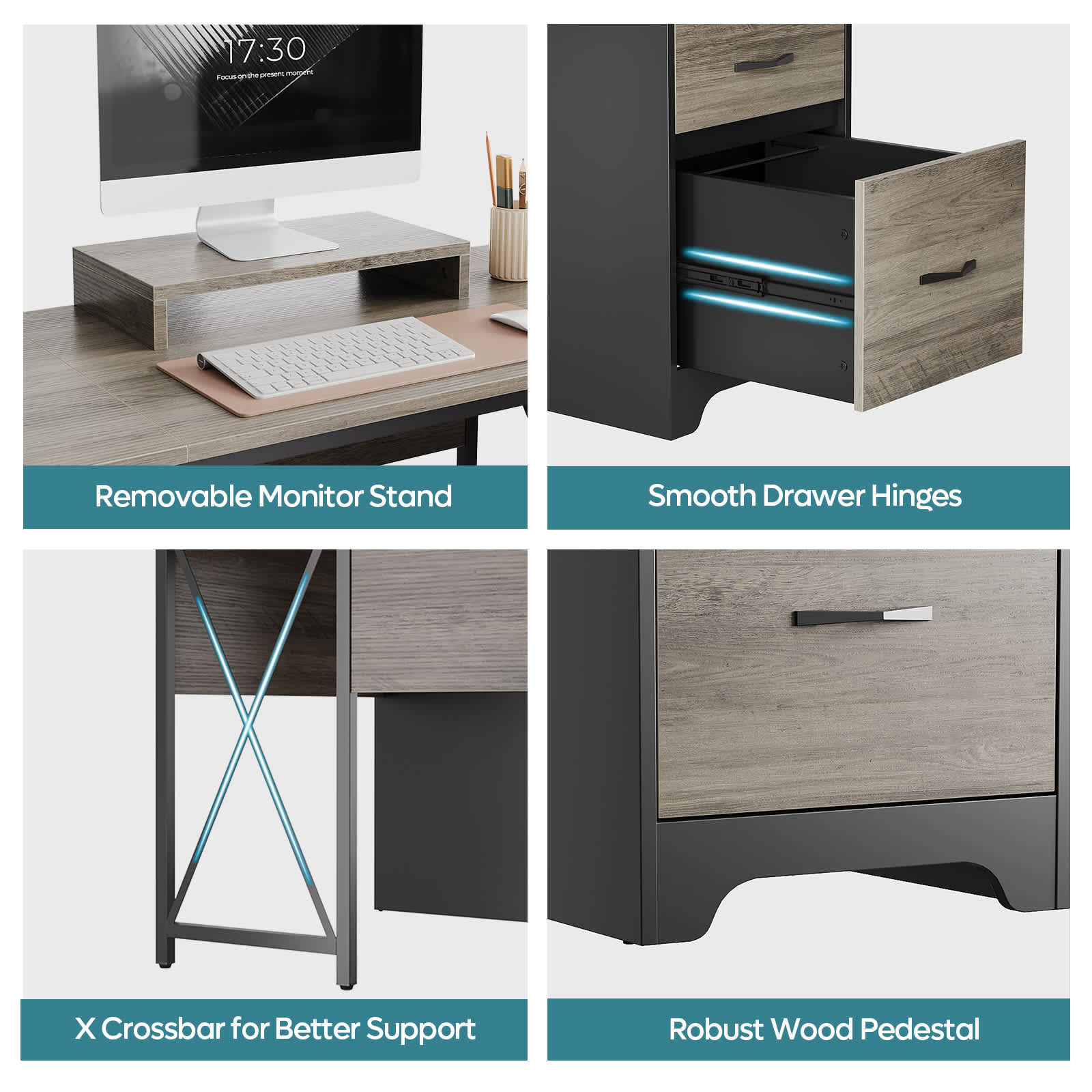 Bestier LOW-H104715P-GRW desks - View #3