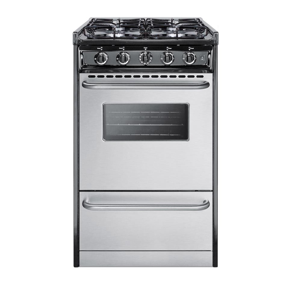 Summit Appliance TTM11027BERSWY 20-in 4 Burners 2.46-cu ft Slide-in Gas Range (Stainless Steel)