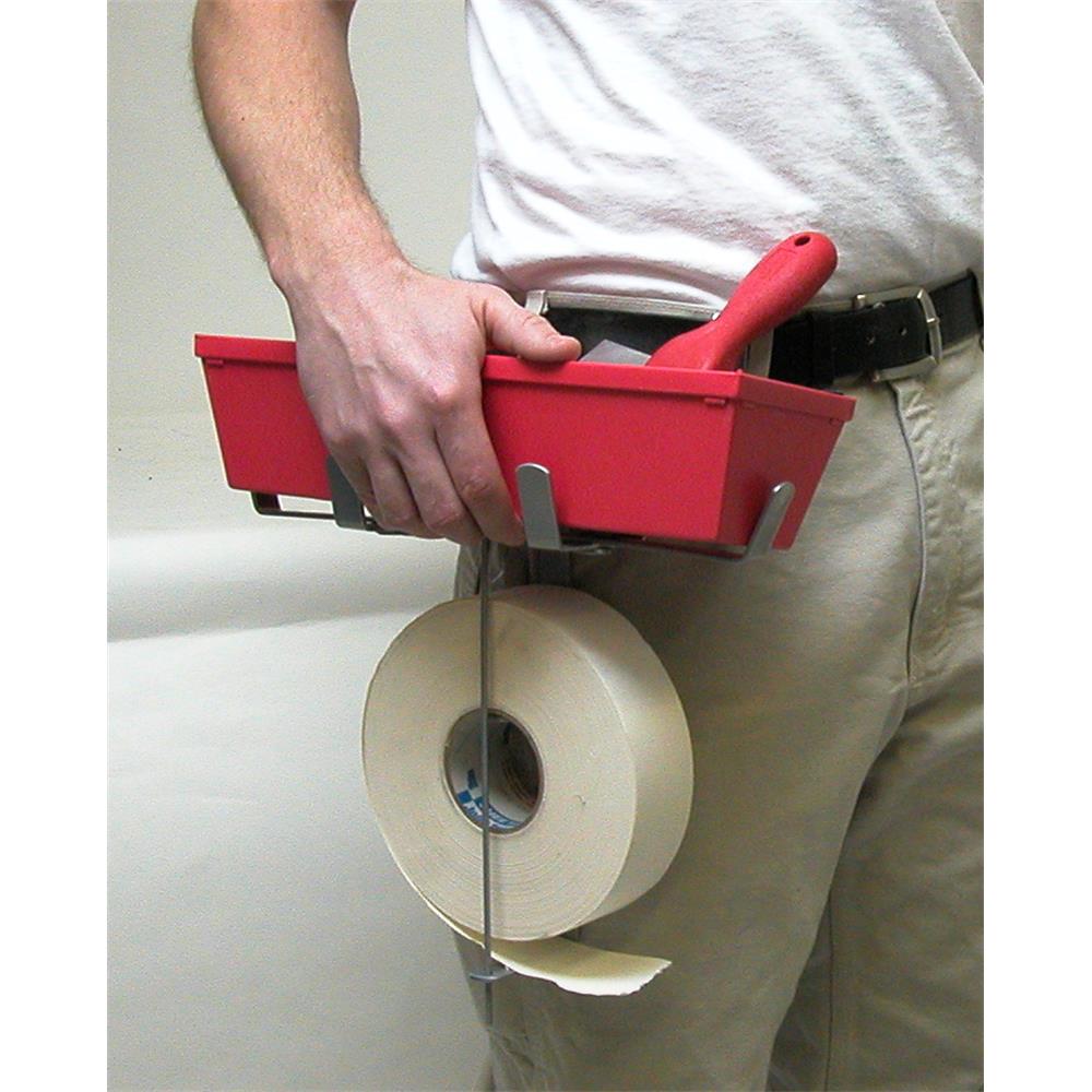 Drywall Mud Pan Holder and Tape Spool - Hooks to Belt for Hands-Free Taping  (Pan & Tape Holder)