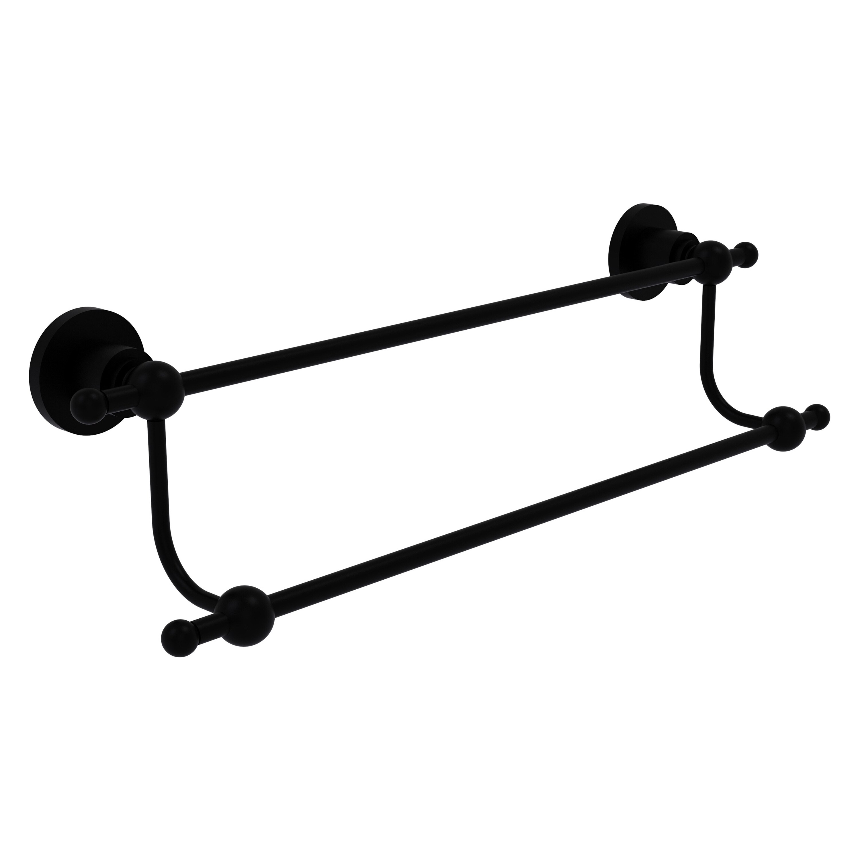 Allied Brass AP-72/24-BKM Astor Place 24-in double Matte Black Wall mount Double Towel Bar