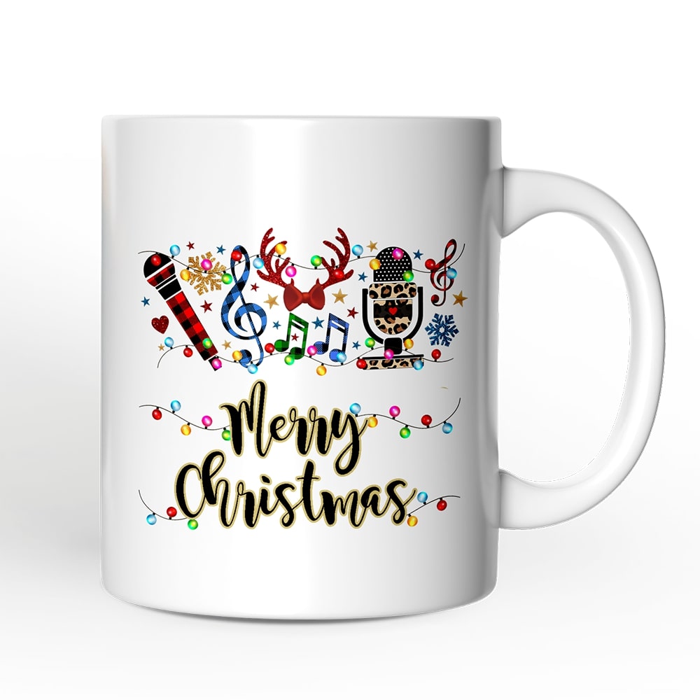 OrnamentallyYou Singers Buffalo Plaid Christmas Mug Microphone Gift #NPCM210