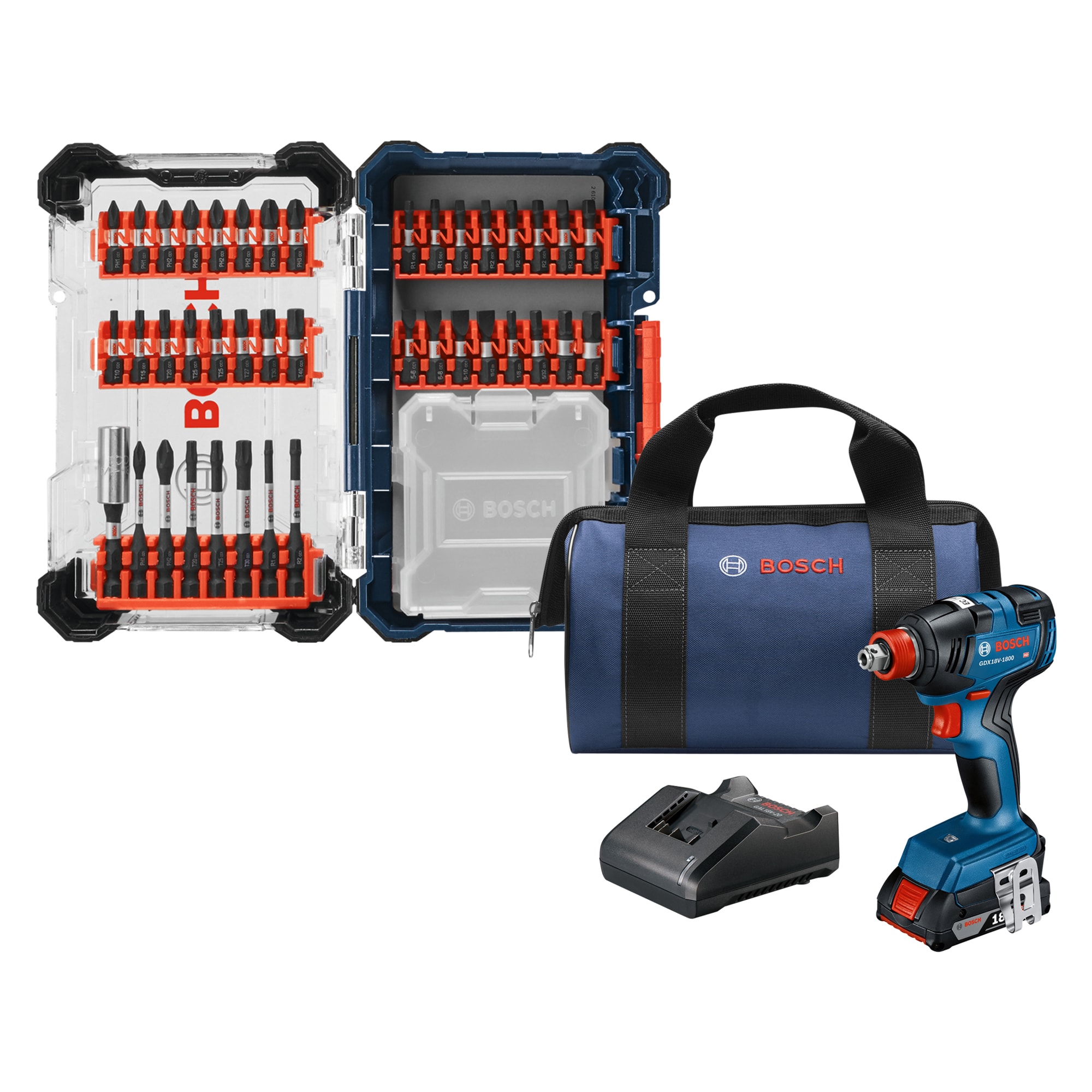Bosch 18V 2-in-1 Cordless Impact Driver with 40-piece Bit Set