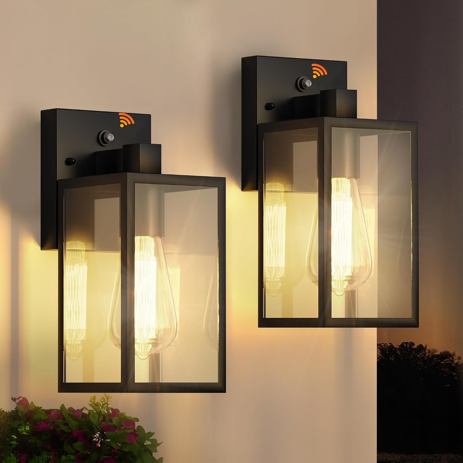 Rottogoon - Dusk to Dawn Outdoor Light Fixtures 2-Pack Sensor Porch Lights Waterproof Exterior Wa...