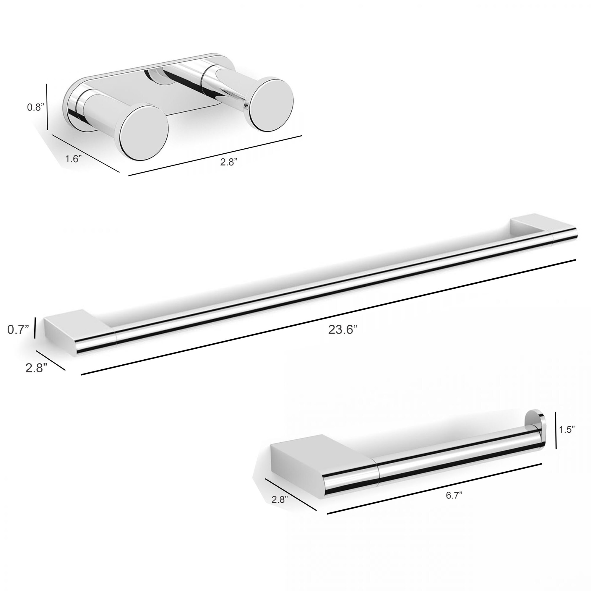 WS Bath Collections ICE WSBC 29090B CR Decorative-Bath-Hardware-Kits - View #2