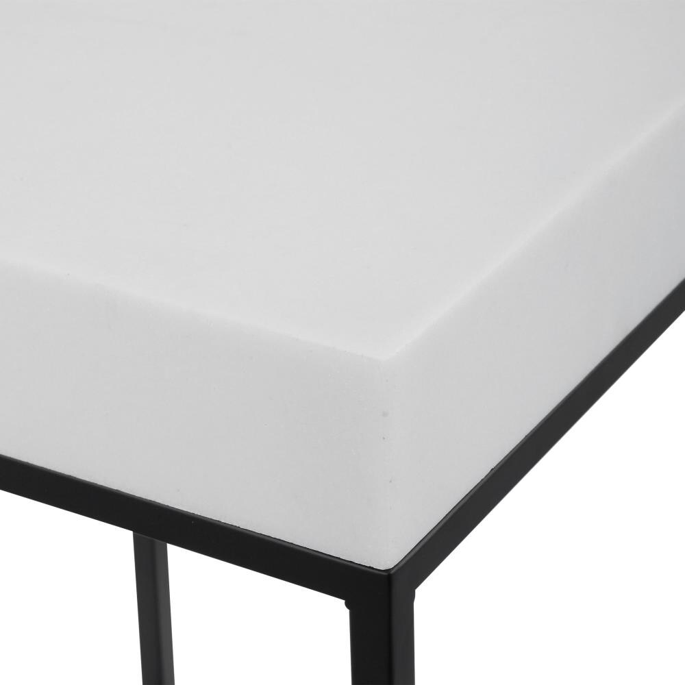 Global Direct Aged Black Base with White Top Resin Industrial End Table ...