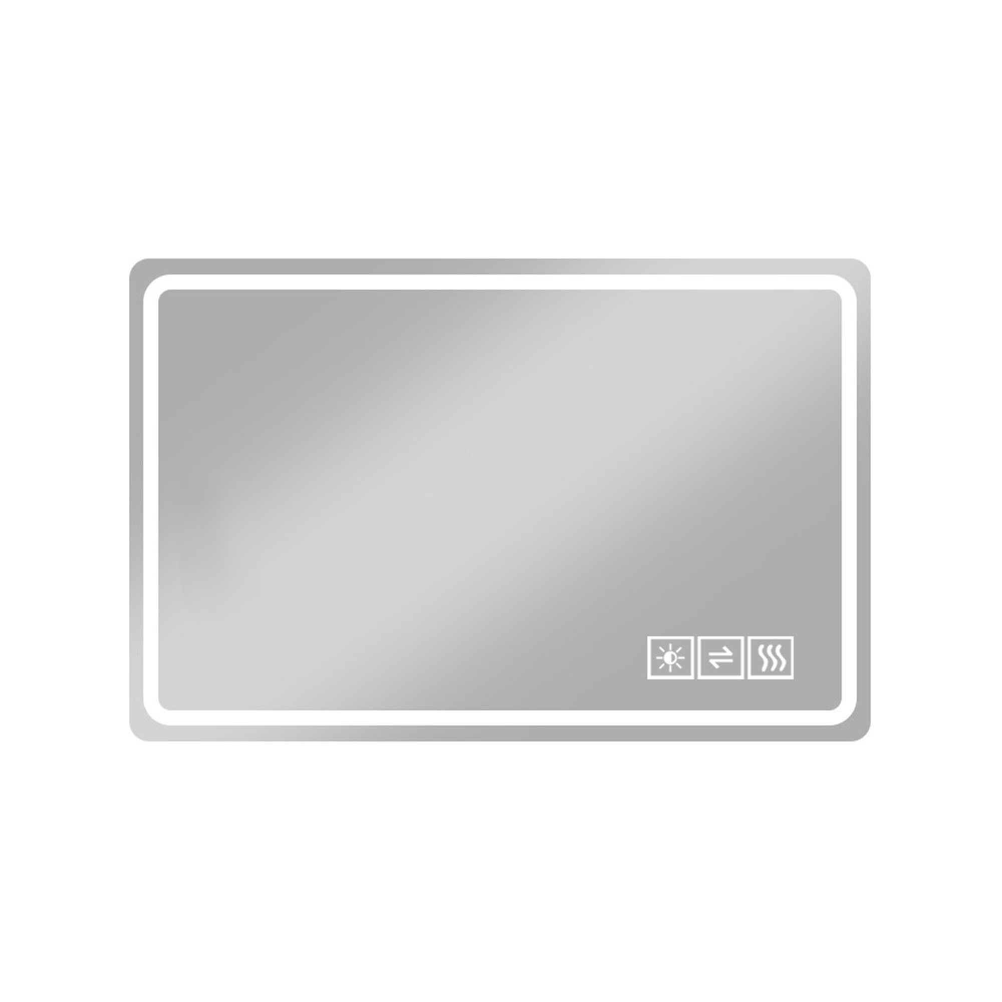 Bybafun YE3600007 24-in x 40-in Polished Frameless Rectangle Dimmable LED Lighted Fog Free Bathroom Vanity Mirror ( Silver )