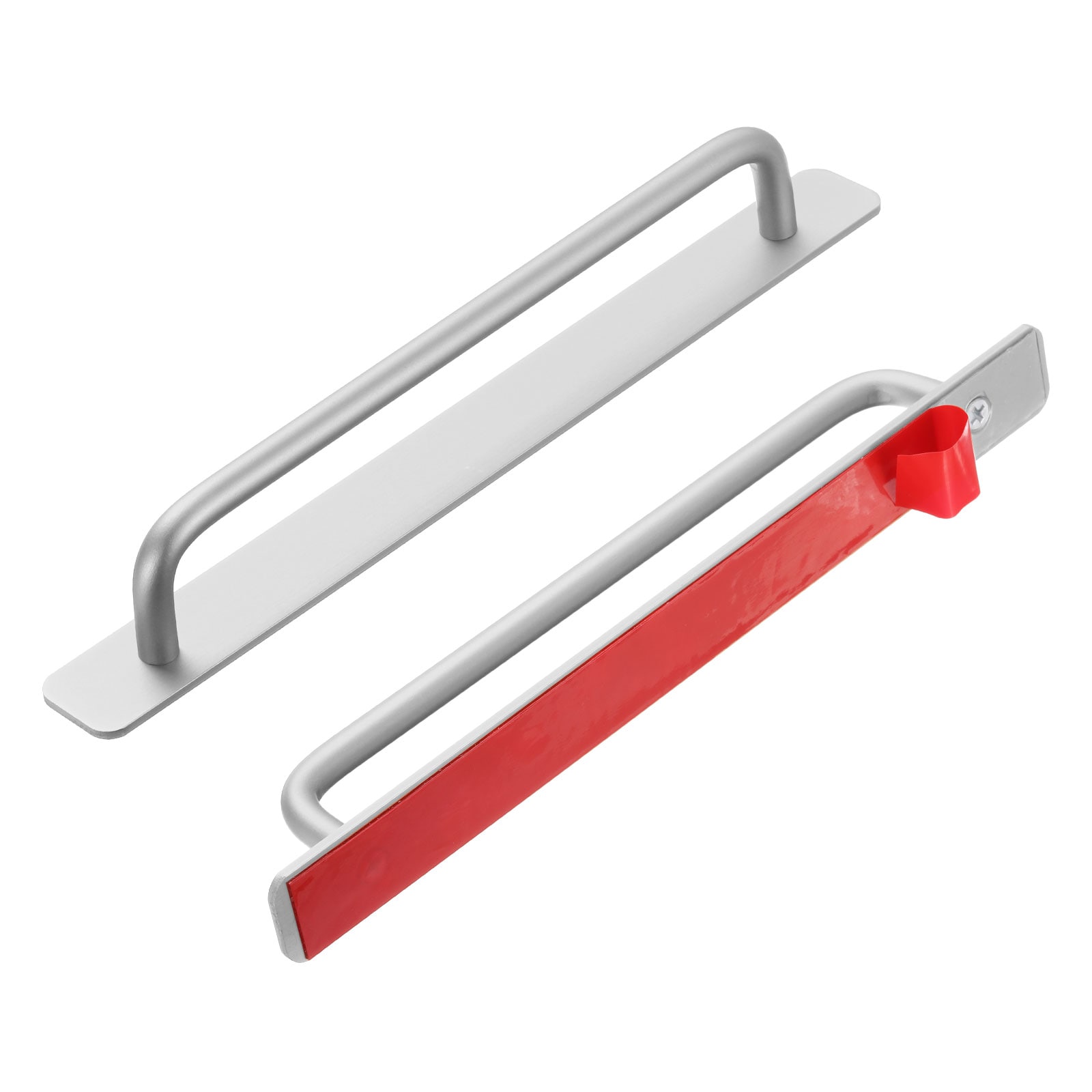 Unique Bargains - 2pcs Adhesive Cabinet Handle 9.6-Inch No Drilling Aluminum Alloy Closet Door St...
