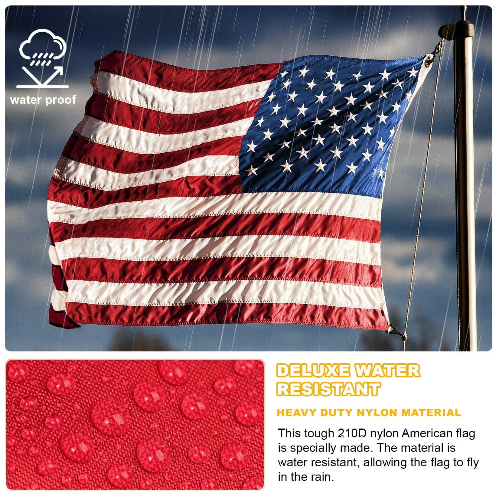 Justincity American Flag 3x5 FT Outdoor Heavy Duty Nylon