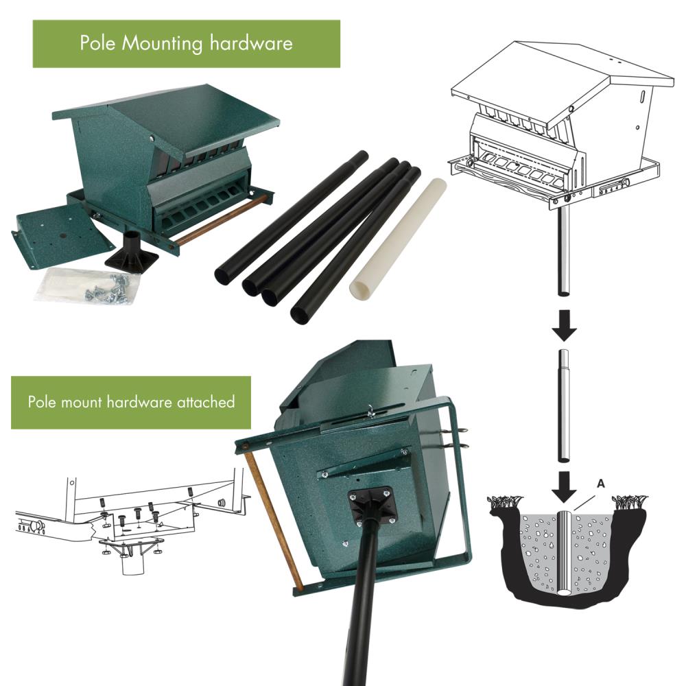 Woodlink Green Metal Hanging/post-mount Squirrel-resistant Hopper