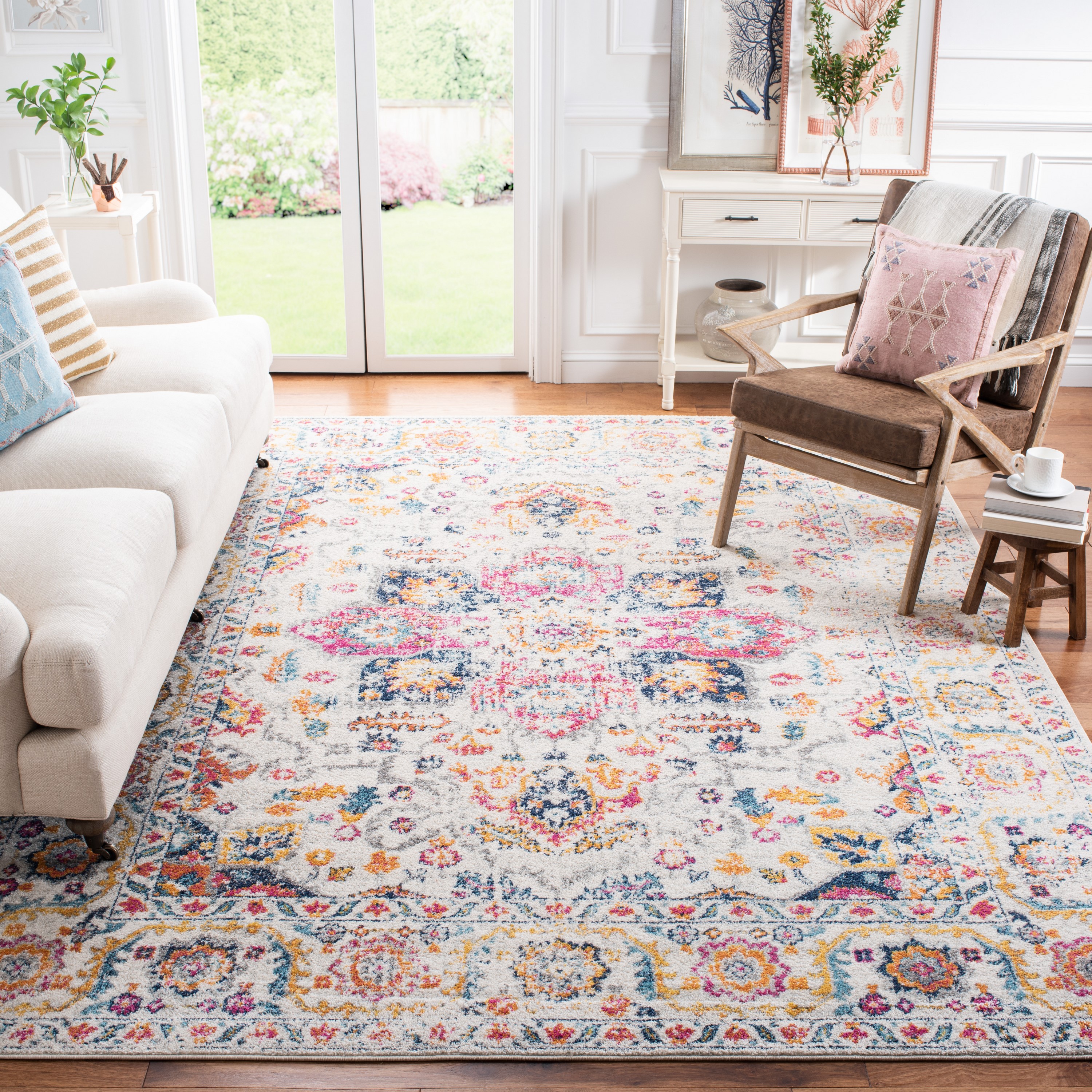 Safavieh Madison Nord 9 Bohemian/Eclectic 12 at the Fuchsia/Ivory department (ft) Indoor Rugs Rug X Area Floral/Botanical in