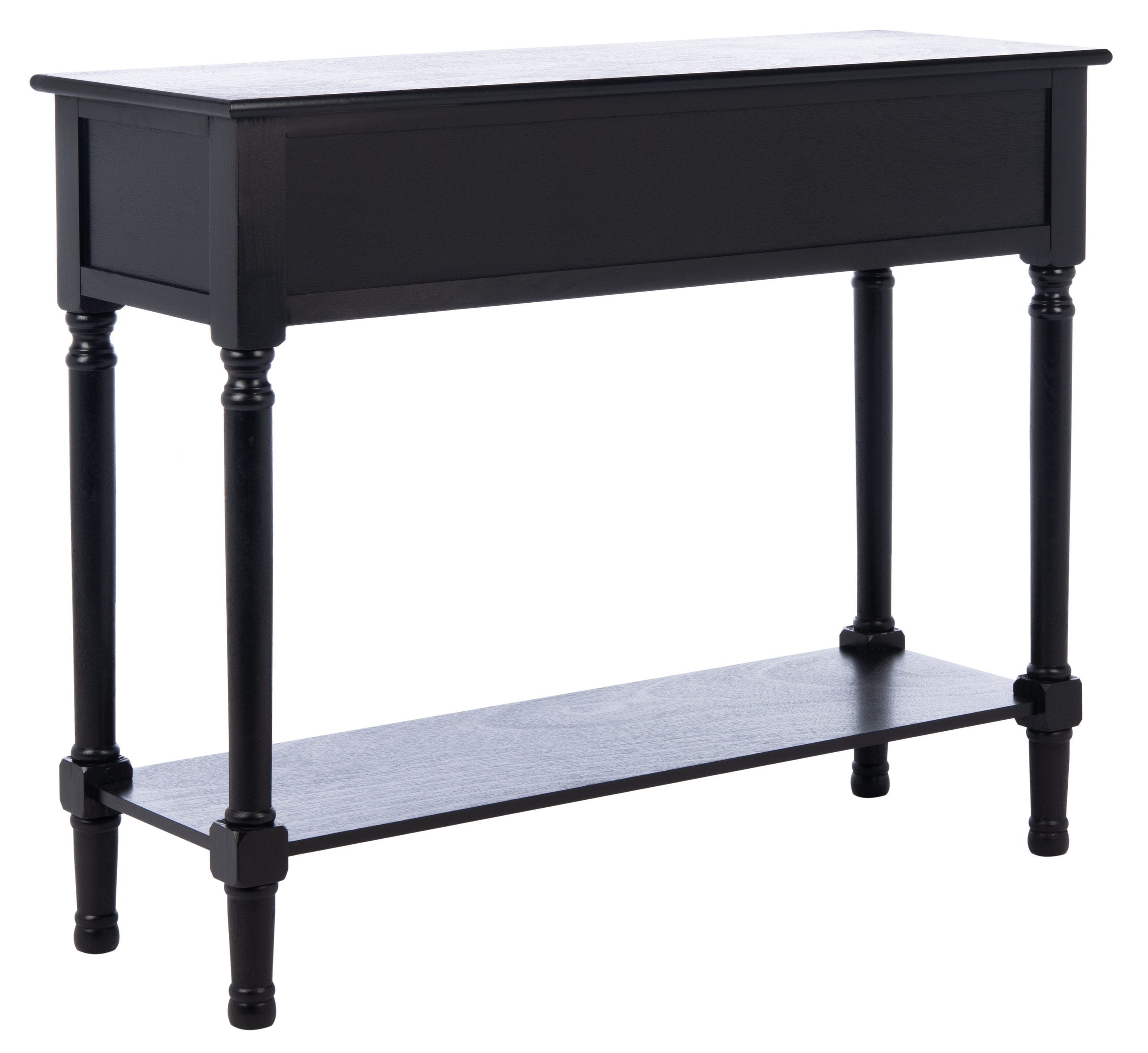 Ryder Black Striated 2-Drawer Console Table with Storage