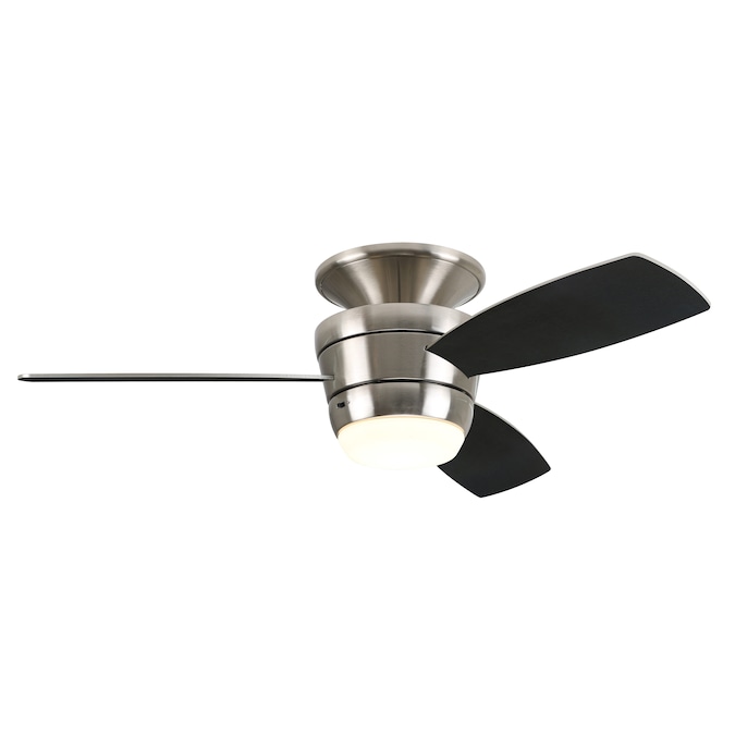 Harbor Breeze Mazon 44 In Brushed Nickel Led Indoor Flush Mount Ceiling Fan With Light Remote 3 Blade The Fans Department At Com - Harbor Breeze Ceiling Fan Led Light Flickering