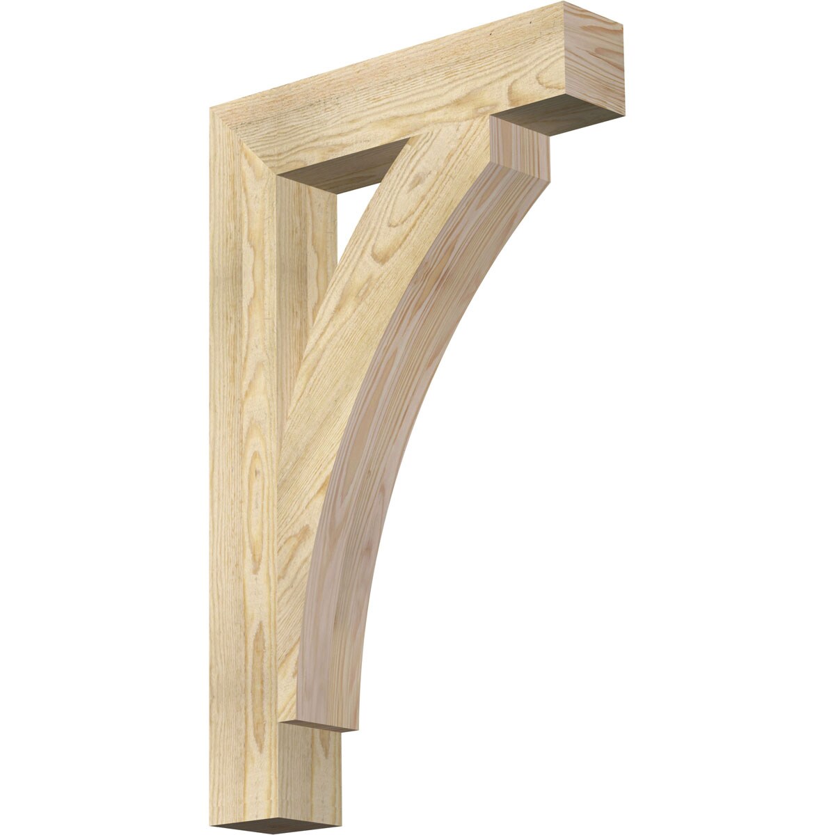 Ekena Millwork BKT04X20X32THR05RDF Thorton block rough sawn 4-in x 20-in x 32-in Douglas fir Brown Wood Standard bracket
